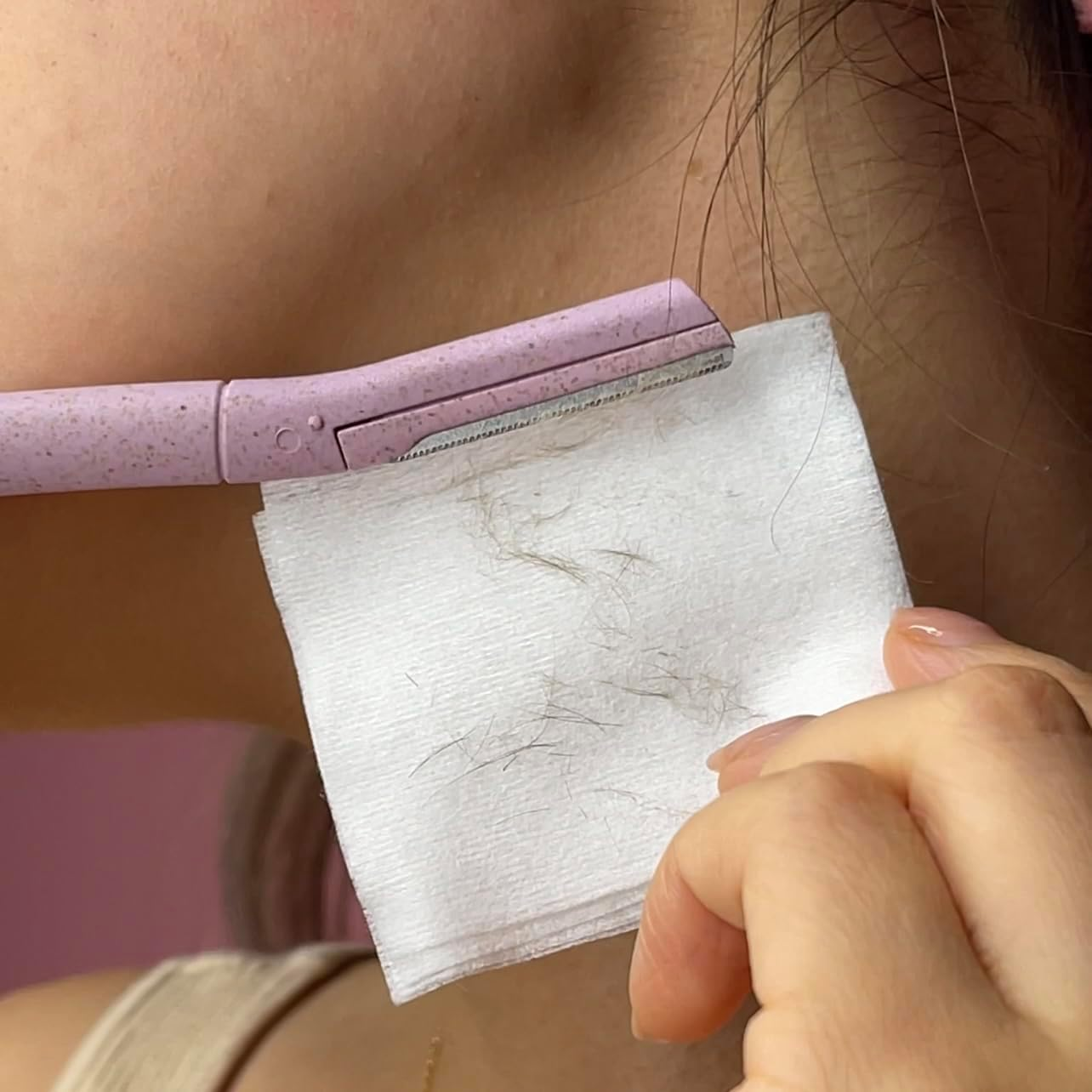 Cheekyglo Dermablade (3-Pack) | Dermaplane Razor | Eyebrow Razor | Face Shaver | Peach Fuzz Removal | Facial Hair Shaver | Stainless Steel Safety Razor | Face Exfoliator | Biodegradable Easy to Use image number 3