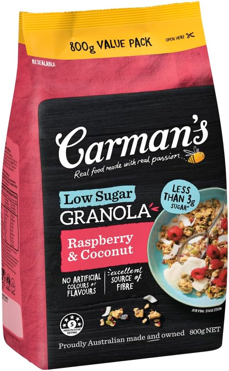 Carman'S Low Sugar Raspberry and Coconut Granola 800G image number 1