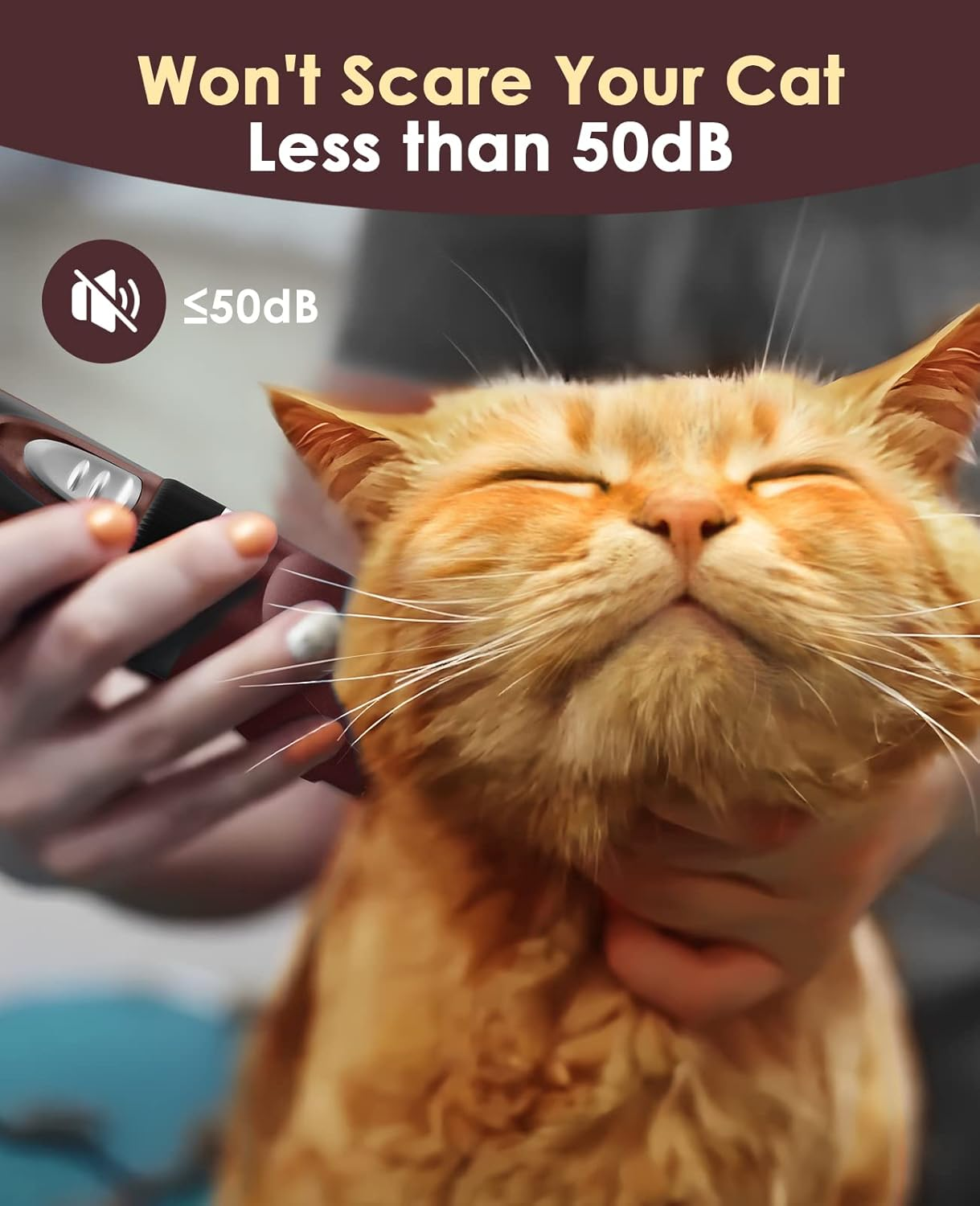 Oneisall Quiet Clipper, Cat Dogs, Professional Hair Trimmer for Long Hair Cats with Thick Fur, Dog Clipper, Cat Shaver with Powerful Motor (Pink) image number 3