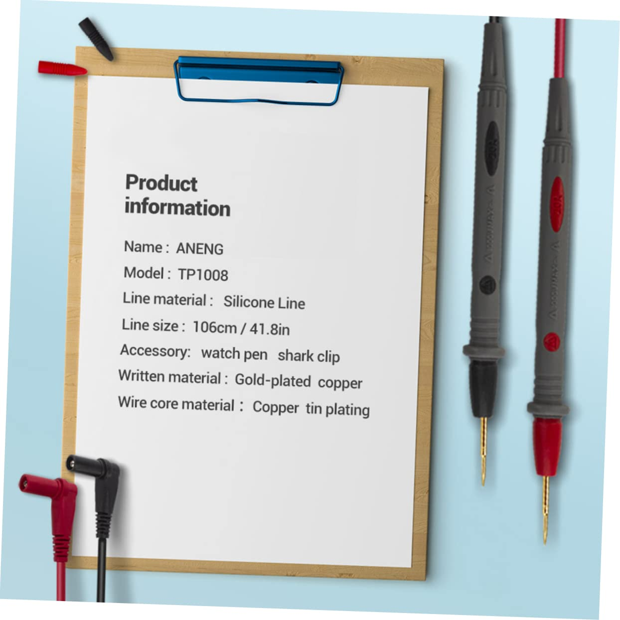 OSALADI 1000V Golden Plated Probe Test Lead High Precision Multimeter Pen Line Silicone Cable for Accurate Measurements of Ic Led and Components image number 3