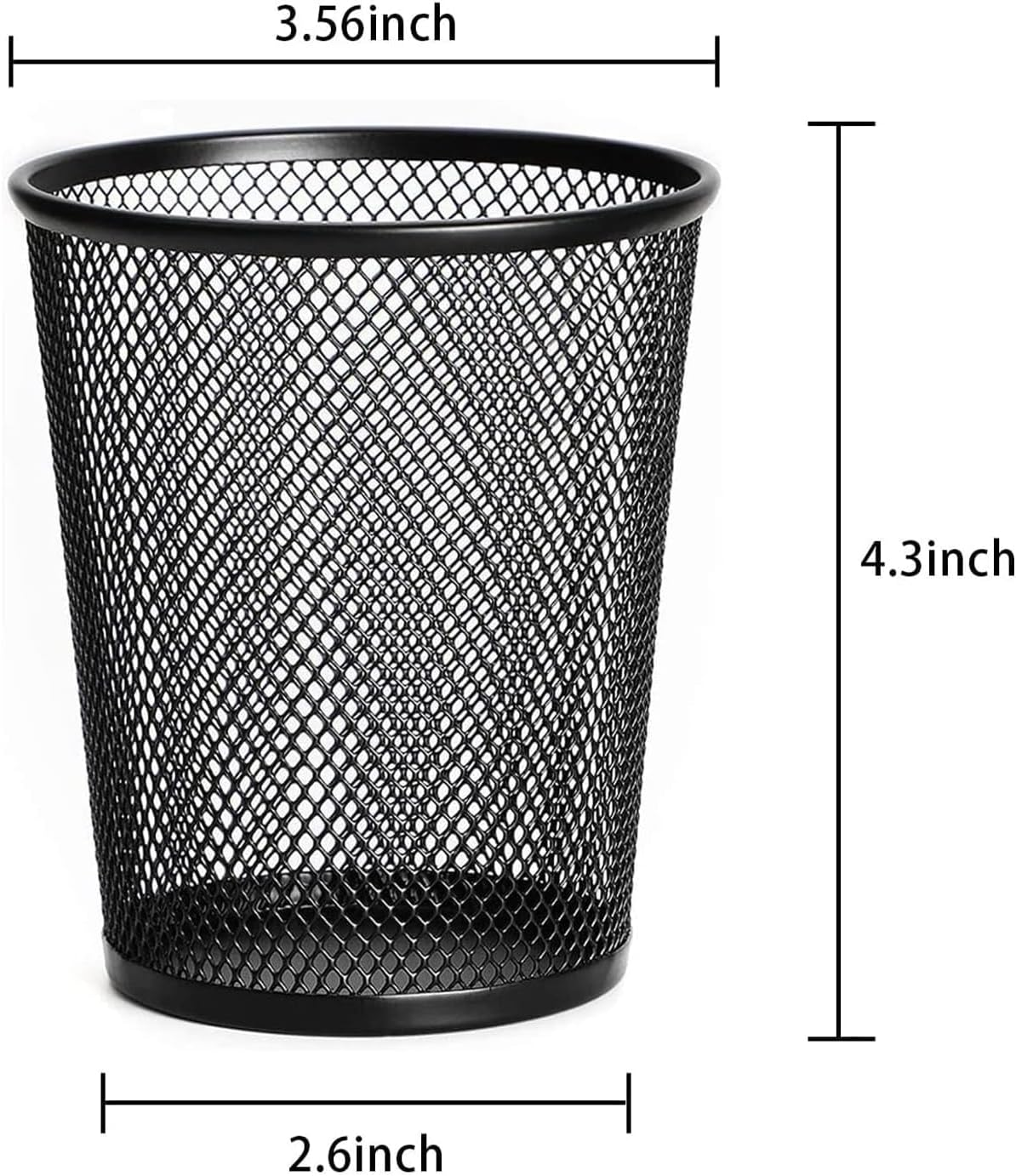 Pen Holder 6 Pack, Mesh Desk Organizer Pen Pot Pencil Holders, Stationary Supplies Pencil Pots for Office, Home, Classroom (Black 6Pcs) - Black image number 4