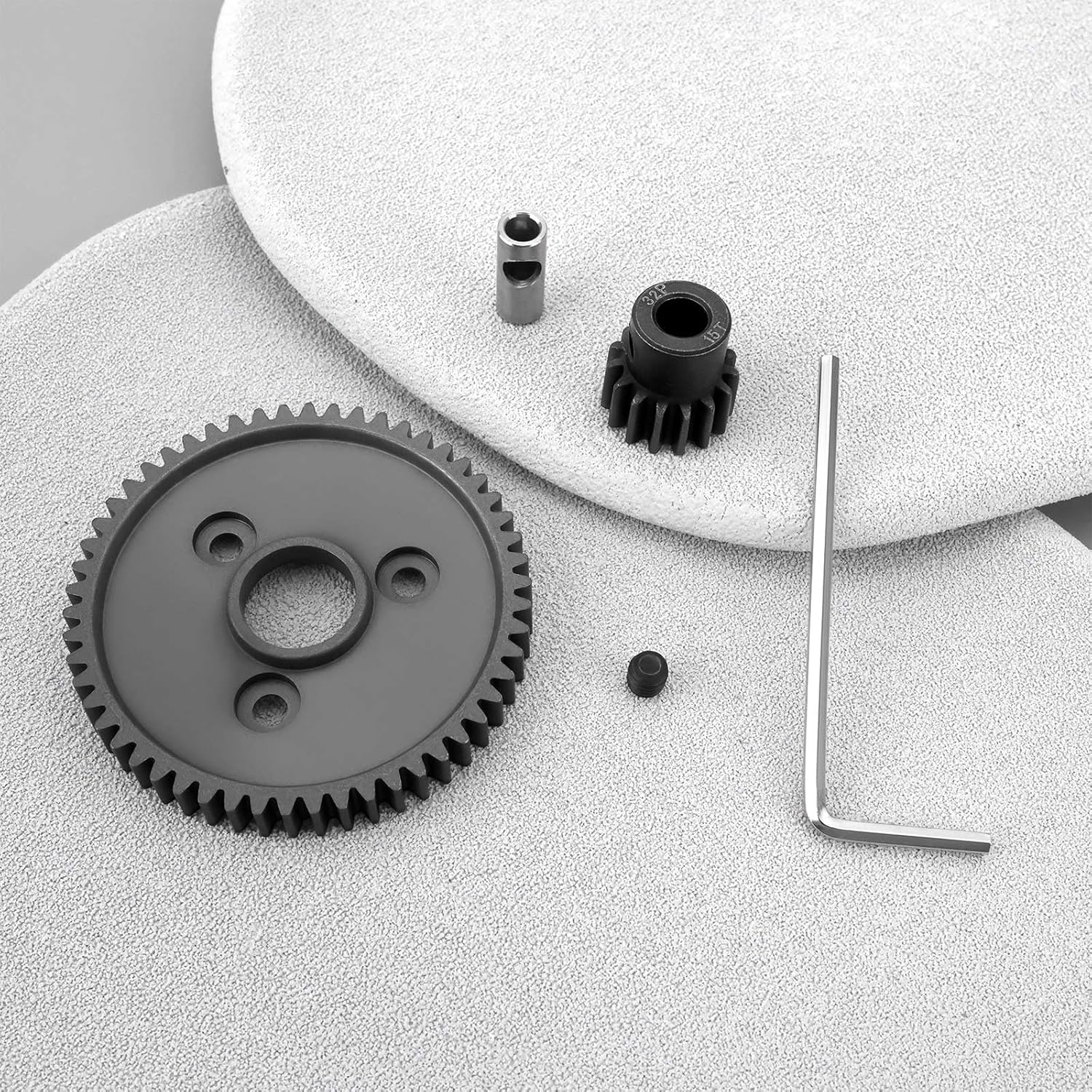 Ecsing 1 Sets 0.8 32 Pitch Metal Steel 3956 Motor Gears Spur Gear with 15T 17T 19T Pinions Gear Compatible with Tra-Xxas 1/10 Slash 4X4 4WD 2WD image number 3