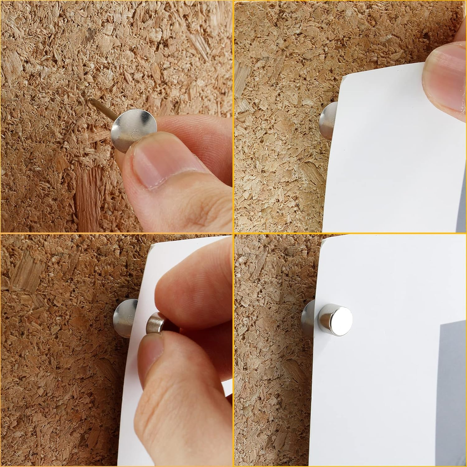 Unlorspy 25 Sets Magnet Thumb Tacks No Hole Tack Magnetic Push Pins for Map, Photo, Poster,Paper Craft,Walls Bulletin Boards image number 3