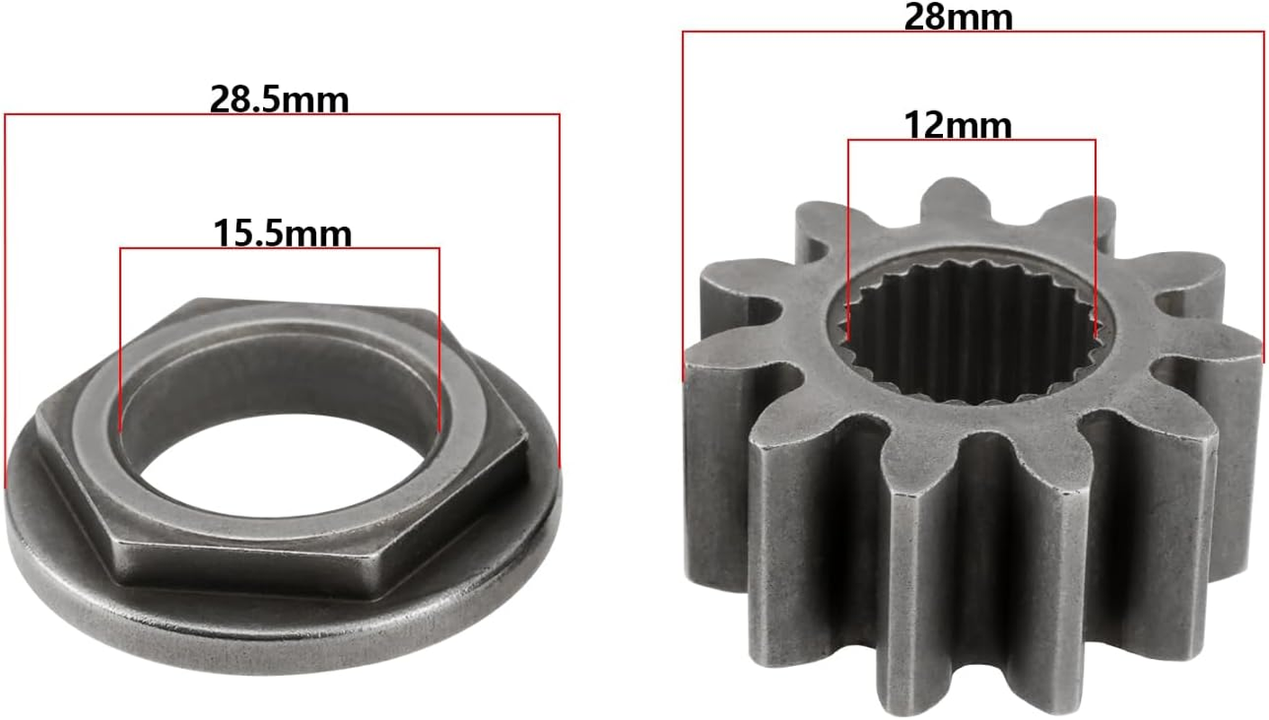 Emagtech 2 Set Steering Shaft Pinion Gear and Bushing Kit Compatible with MTD Compatible with Cub Cadet 717-1554, 917-1554, 941-0656A, 741-0656A Lawnmower Steering Precision image number 2