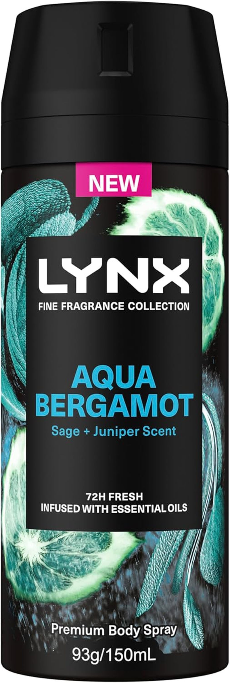 LYNX Fine Fragrance Deodorant ANTIPERSPIRANT AQUA BERGAMOT 150 ML (Pack of 2) image number 1