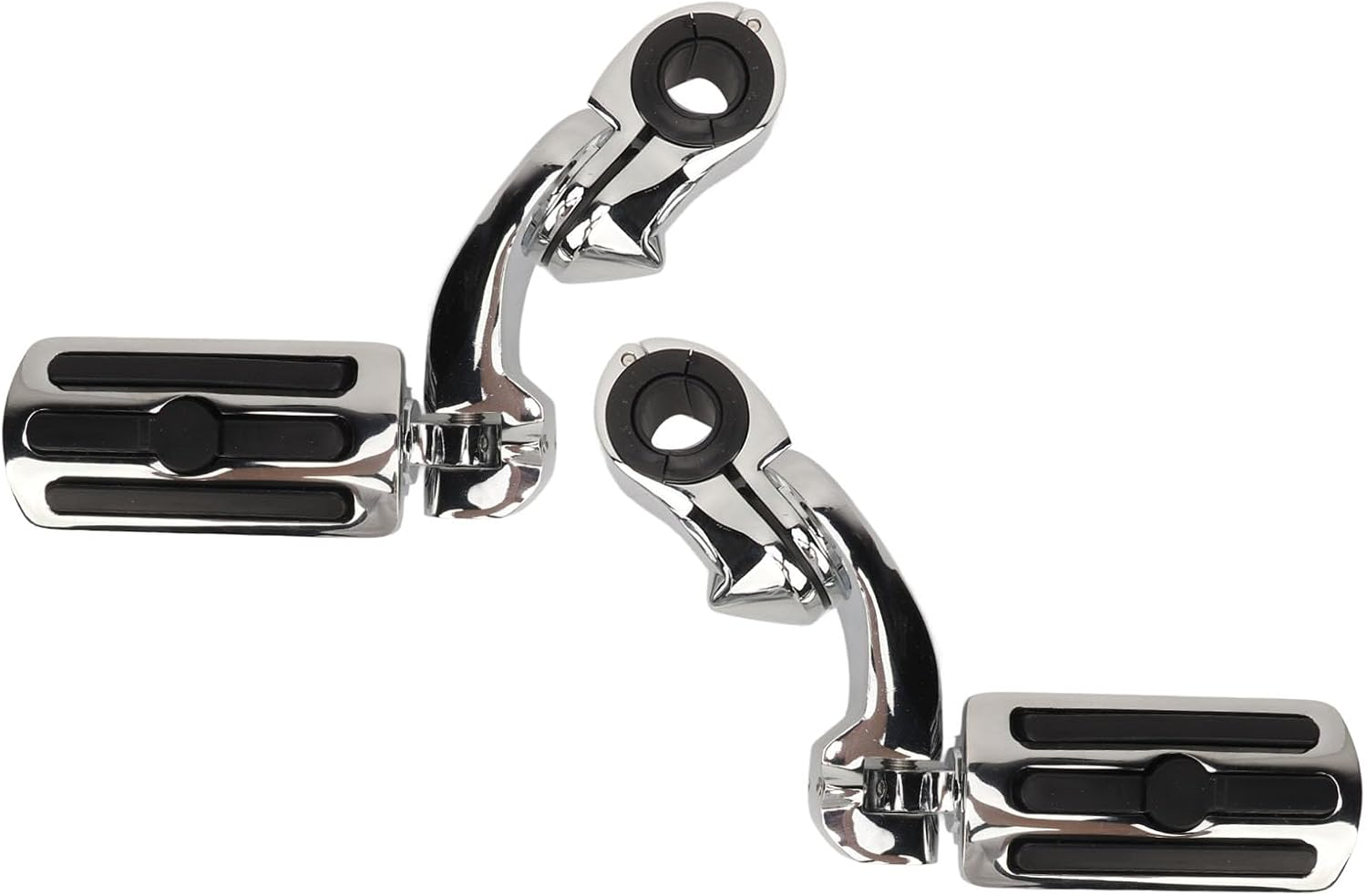 Universal Mount Foot Pegs Motorcycle Highway Foot Pegs 360-Degree Adjustable for Comfortable Riding Relieve Leg Stress on Long Rides Easy Installation with 1.25In Crash Bar for (Short) image number 5