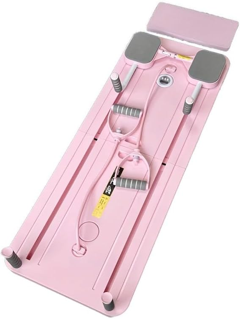 Pilates Fitness Board, Pilates Reformer, 5 in 1 Multi-Functional Fitness Board, Suitable for Core Training, Fat Burning, Pilates, with Automatic Rebound Design, Simple Operation, Easy Storage, Suitable for Home Gym Exercise