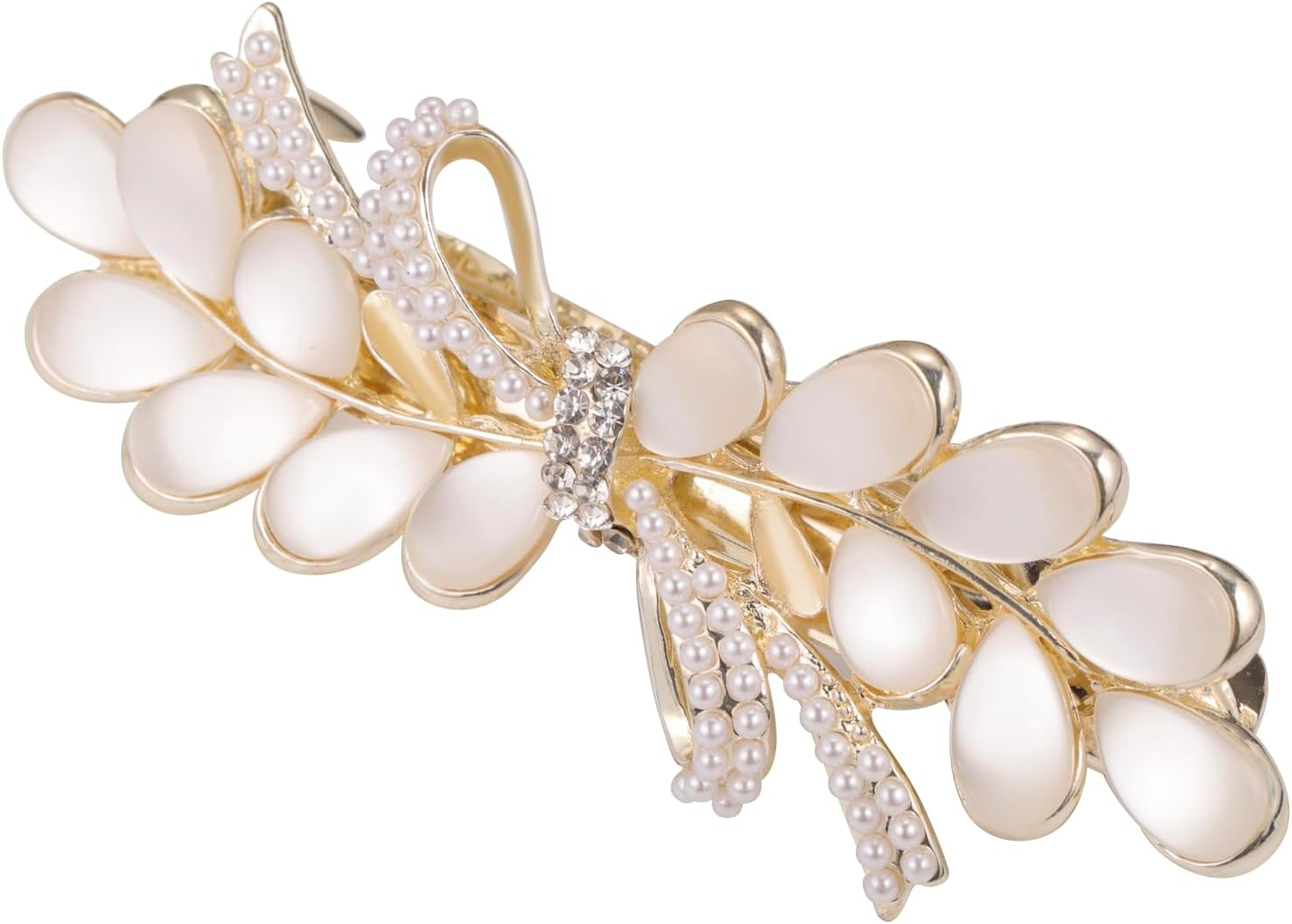 KKJOY Elegant Wisteria Hair Clips Barrettes Hand Crafted Spring Clip Metal Headpieces Wedding Bridal Hair Accessories for Women Charming Ladies image number 6