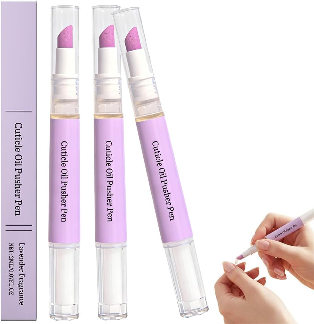2-In-1 Cuticle Oil Pusher Pen, 2026 New Ceramic Cuticle Pusher & Oil Pen, Nail Care Tool for Dry Damaged Nails Hangnails Moisturiz Polish Brighten (3Pcs) image number 2