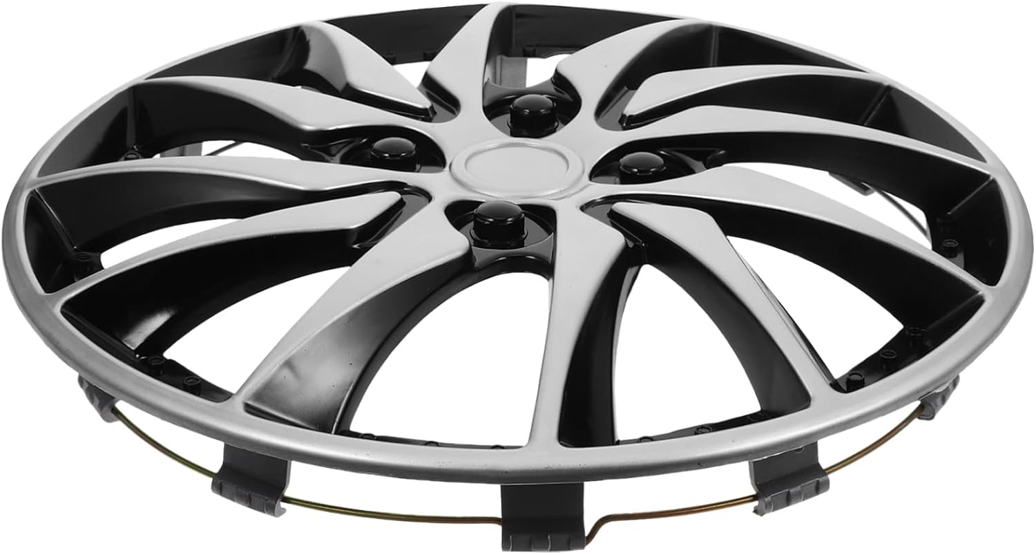 Kichvoe Universal 14-Inch Abs Wheel Hub Caps Silver Black Car Wheel Hubcap Replacement for Cars Suvs Trucks Automotive Center Caps Accessories image number 5