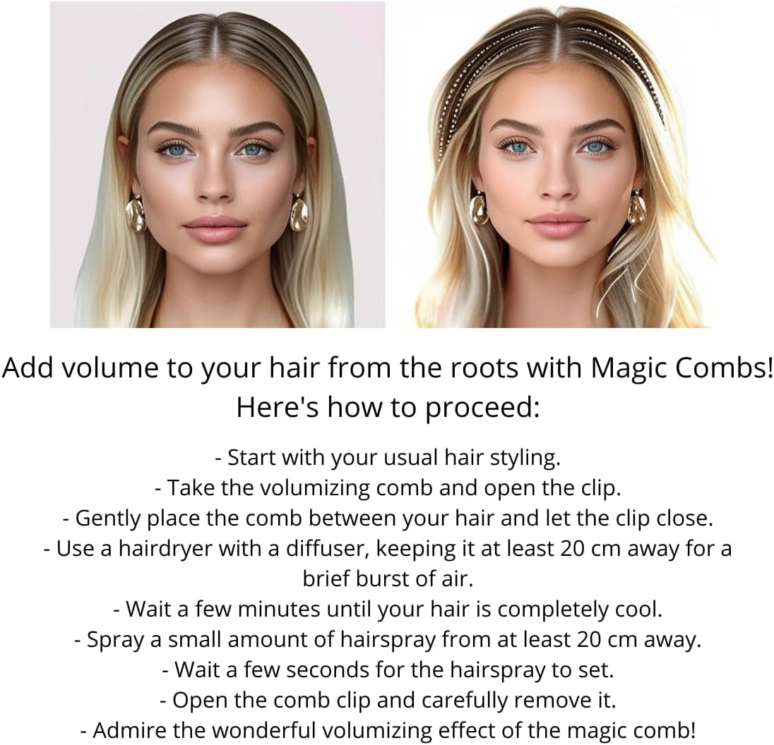 2 X Hair Root Volume Combs for Men and Women for All Hair Types