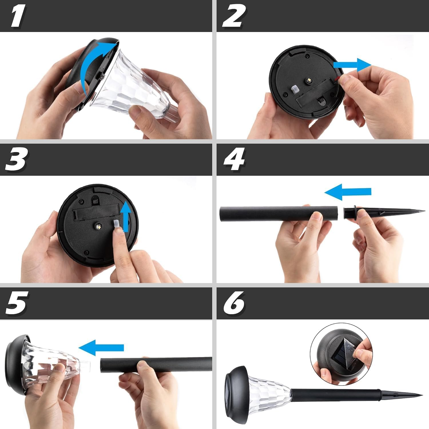 12 Pack Solar Light Outdoor Waterproof, Cool White Pathway Lights Solar Powered, Landscape Lighting, Garden Lights for Decor, Patio, Garden, Yard, Pathways, Walkway image number 5