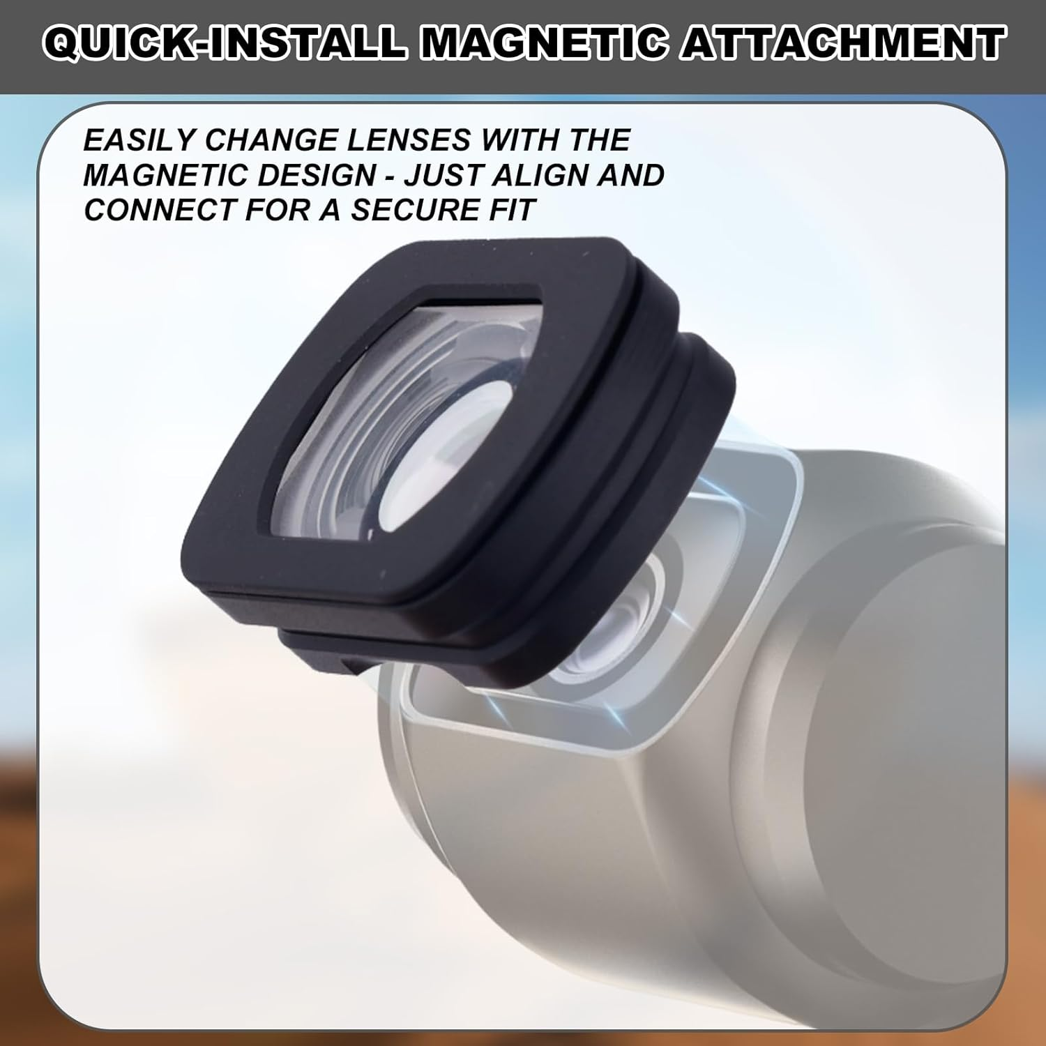 Magnetic Attach Wide Angle Lens Compatible with DJI Osmo Pocket 3, 112&deg; HD Optical Glass Lens with Double-Sided Coated for Osmo Pocket 3 Accessories image number 3