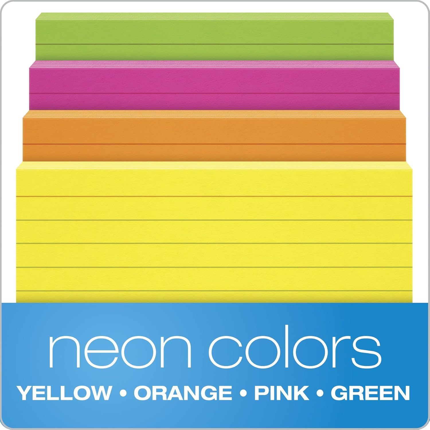 Oxford Glow Index Cards, 3" X 5", Ruled, Assorted Bright Colors, 100/Pack (40279) - 4 X 6 image number 5