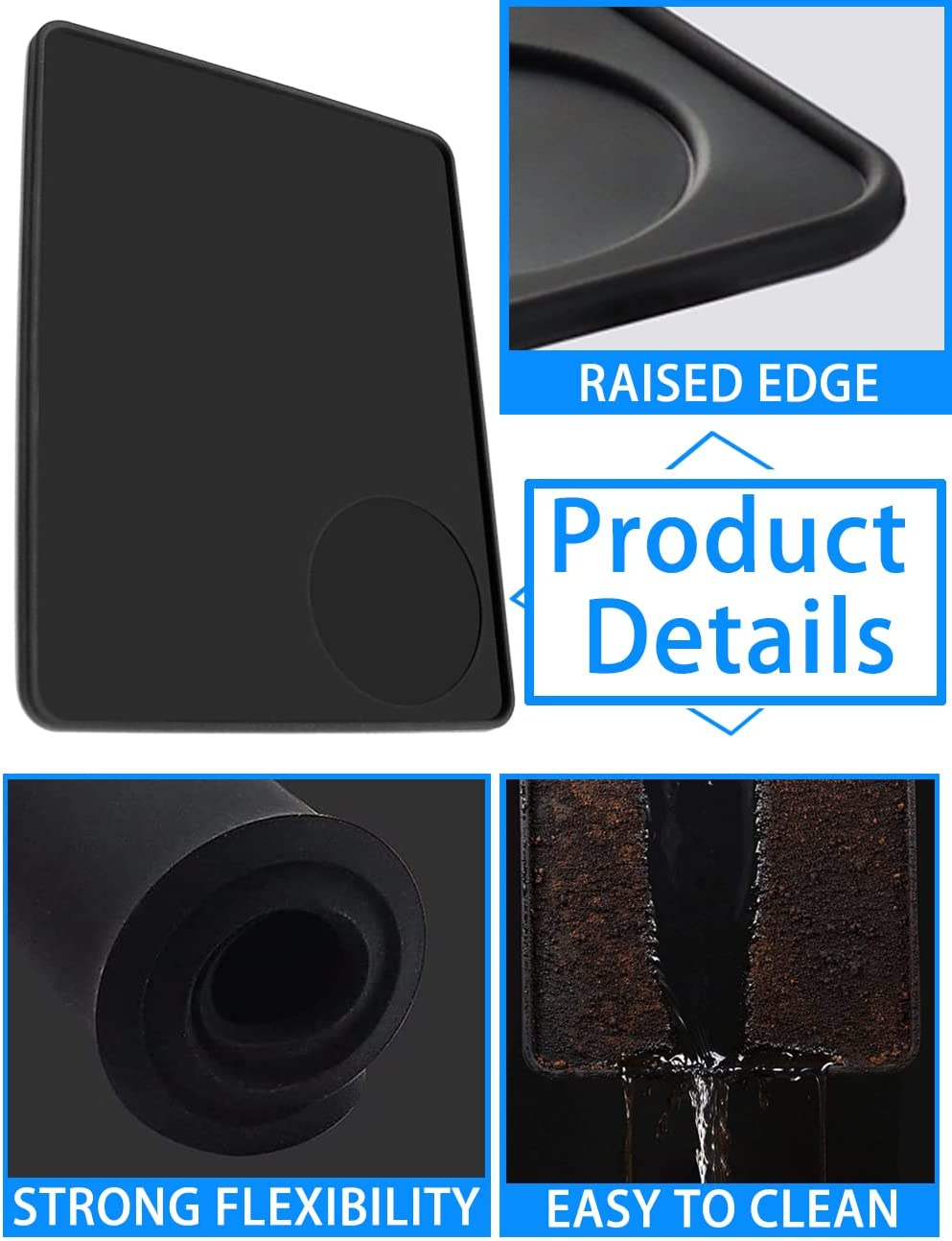 2 PCS Silicone Espresso Tamping Mat, Tamper Mat with Portafilter Holder, Anti-Slip Tamper Mat, Silicone Coffee Tamping Mat, Espresso Accessories Tool for Barista, Home, Kitchen, Office, Bar (Style1) image number 4