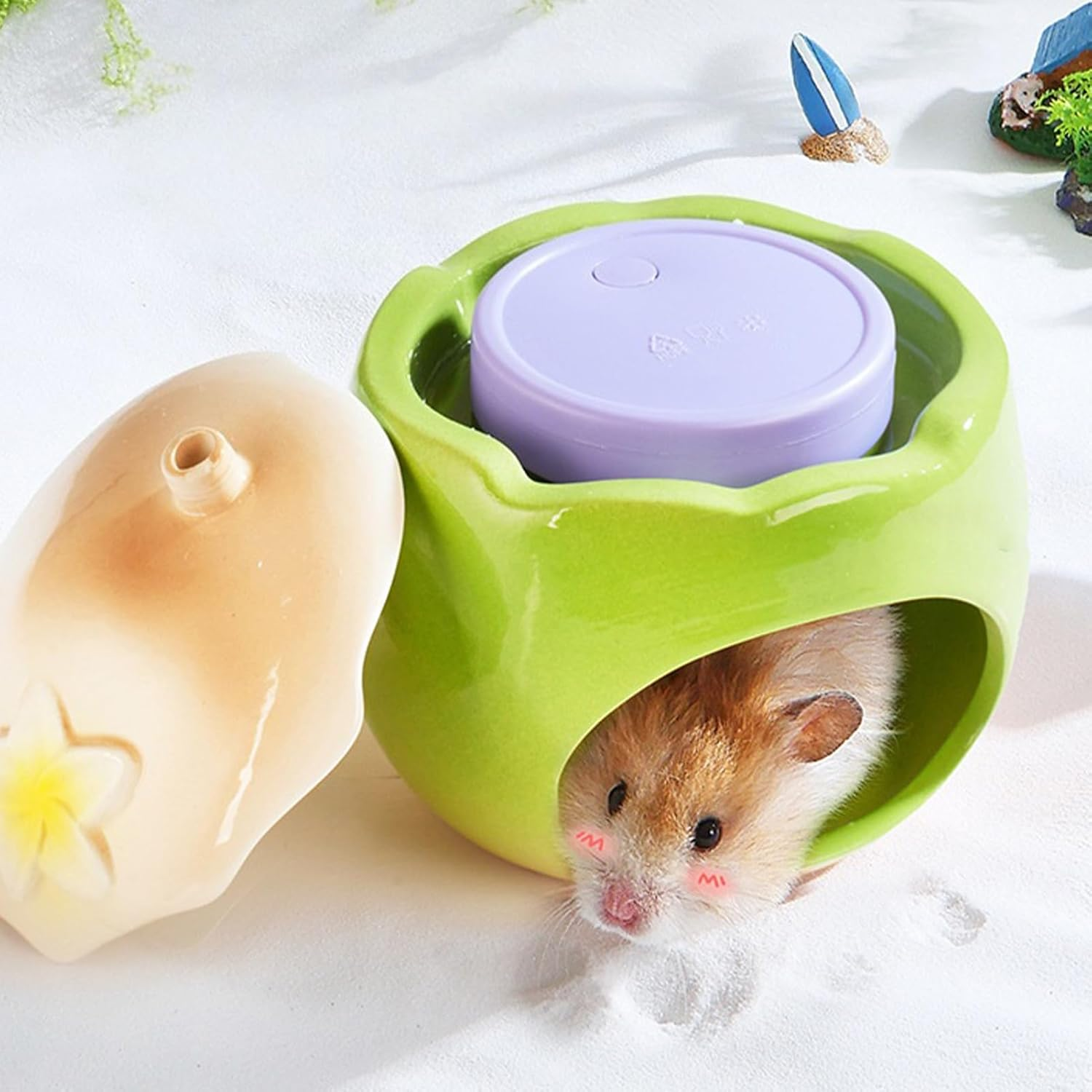 Ceramic Hamster House - Hamster Cooling Cave | Fruit Shape Small Animal Cooling Nest Habitat for Gerbils Squirrel Lemmings Hedgehog image number 5