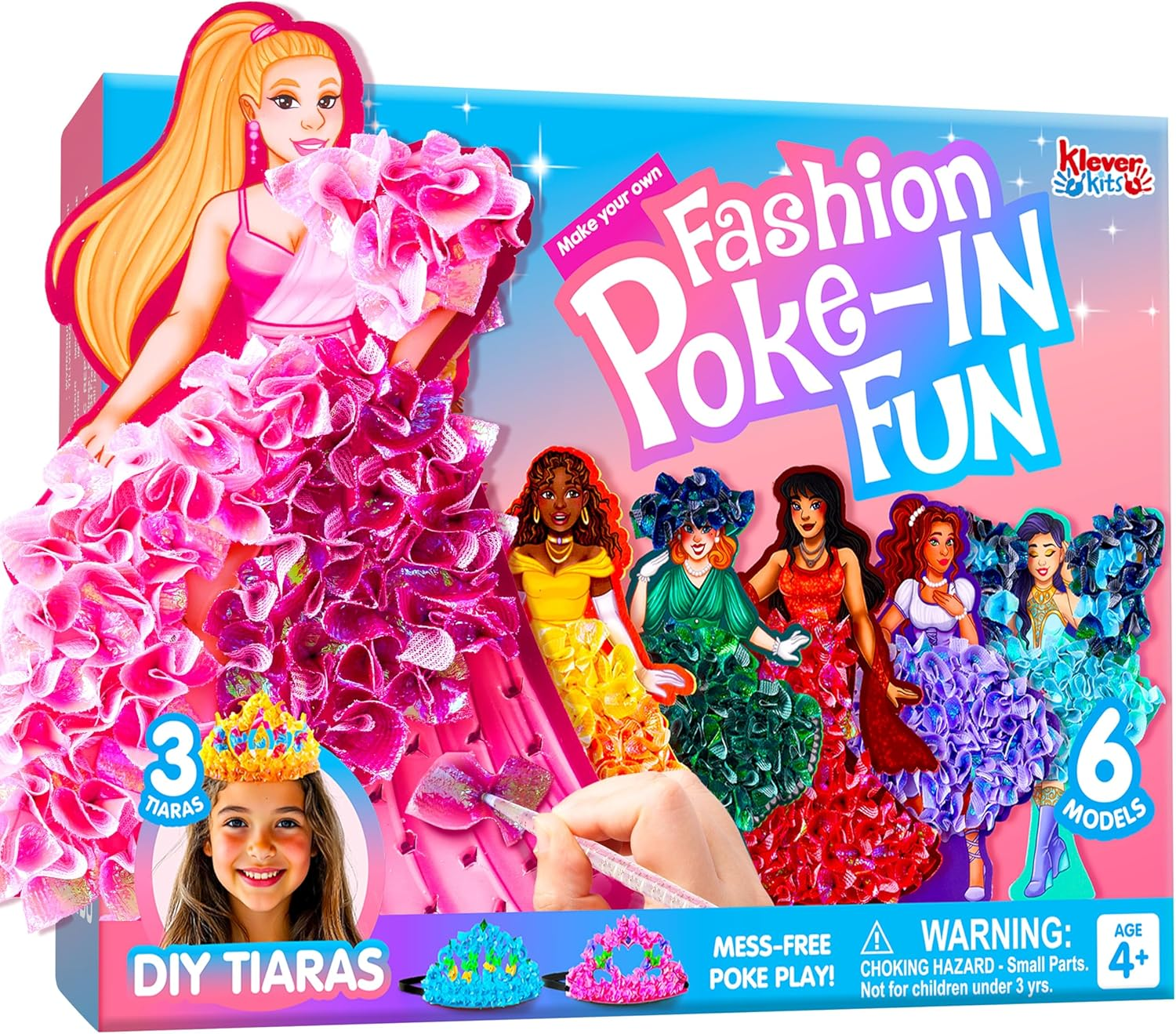 Klever Kits Poke in Fun Art Crafts for Kids Ages 4-8, Princess Dress-Up, Art Activities, DIY Craft Kits, Girls Ages 4 5 6 7 8+ Birthday Gifts by Jova image number 6