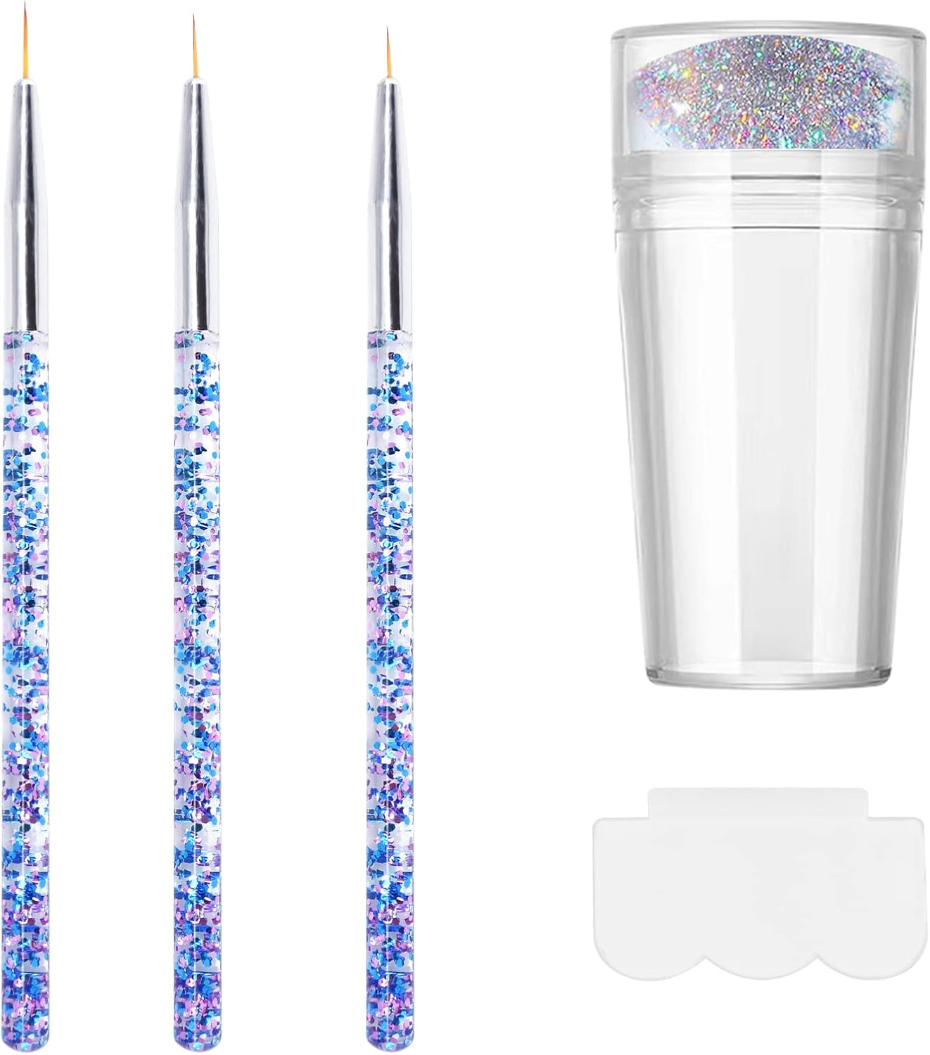 Clear Nail Stamper Nail Art Liner Brush Nail Art Stamper Gel Nail Brush Nail Design Brush Jelly Nail Stamper French Tip Silicone Jelly Nail Stamp French Nails Stamp Nail Art Stamp image number 6