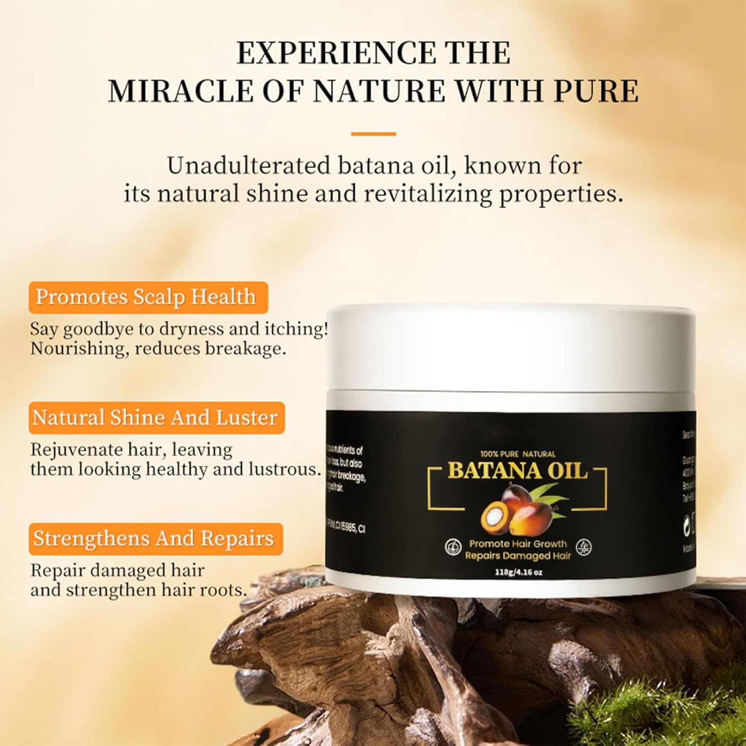 TTFP Batana Oil for Hair Growth - Organic Batana Oil Cream, Raw Batana Oil Hair Growth Treatment image number 3