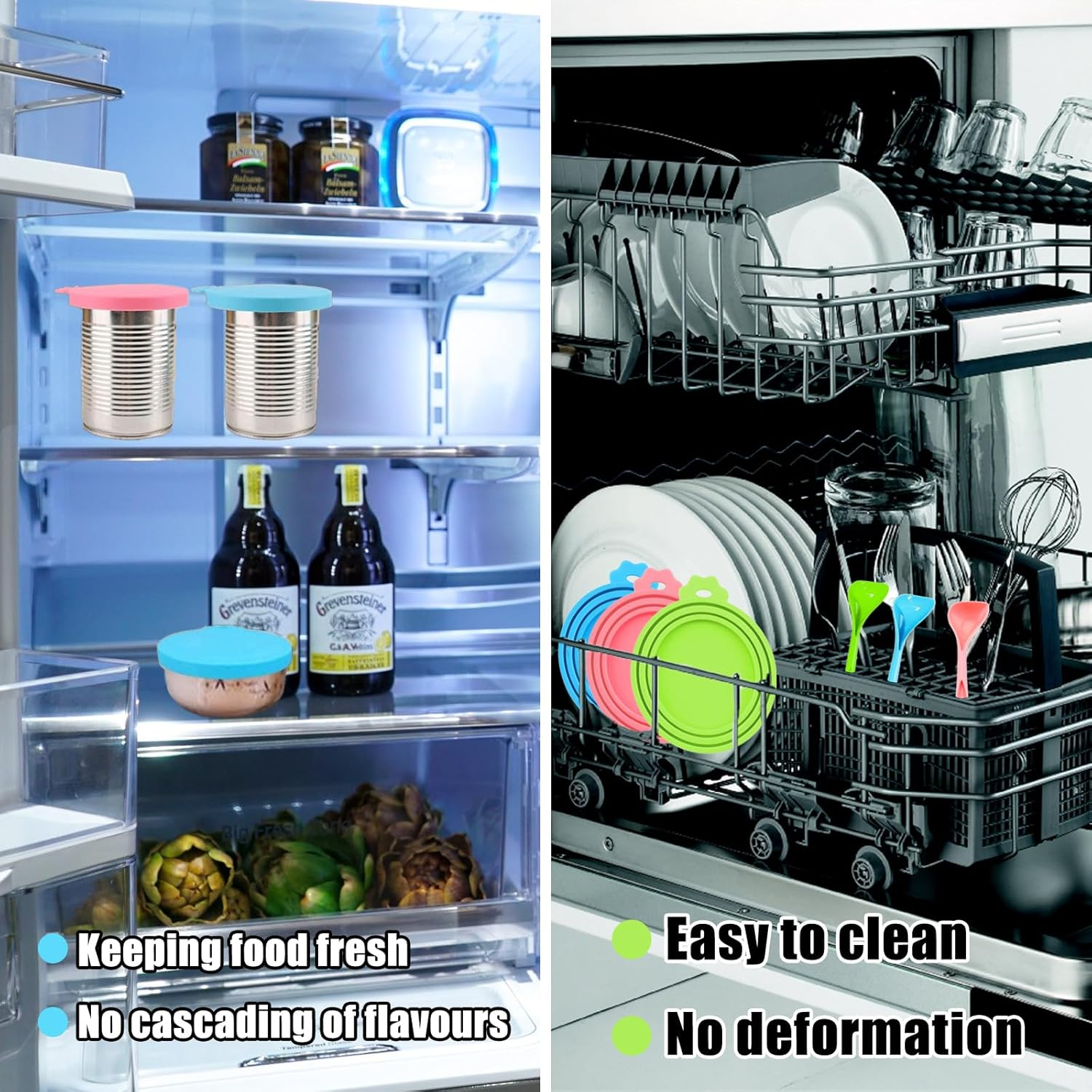 Silicone Lid for Cans for Dogs and Cats, Universal Silicone Can Lid for Pets, Pet Food Can Lid, Dishwasher Safe, 3-In-1 Universal Can Lid for Cat and Dog Food image number 4