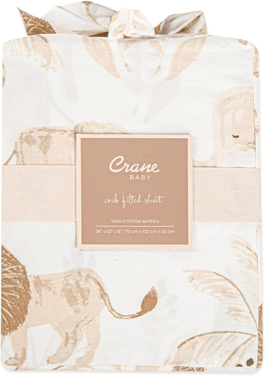 Crane Baby Soft Cotton Crib Mattress Sheet, Fitted Crib Sheet for Boys and Girls, Safari Animal, 28&rdquo;W X 52&rdquo;H X 9&rdquo;D, Multicolor, Small Single image number 2
