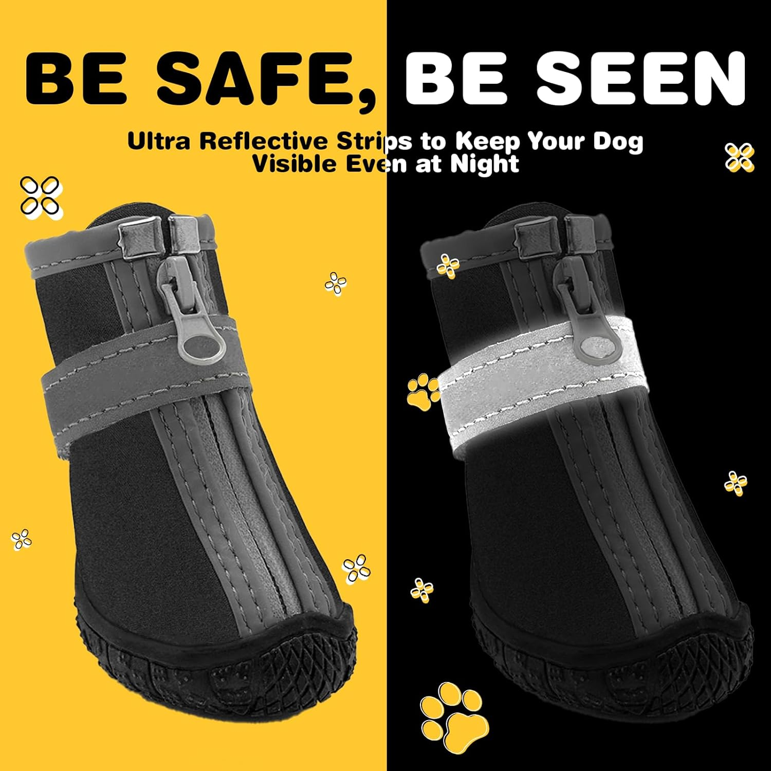 Hcpet Dog Shoes for Small Dogs, Dog Boots & Paw Protectors for Hot Pavement Winter Snow Hiking, Anti-Slip Dog Booties for Hardwood Floor Black Size 5 image number 1