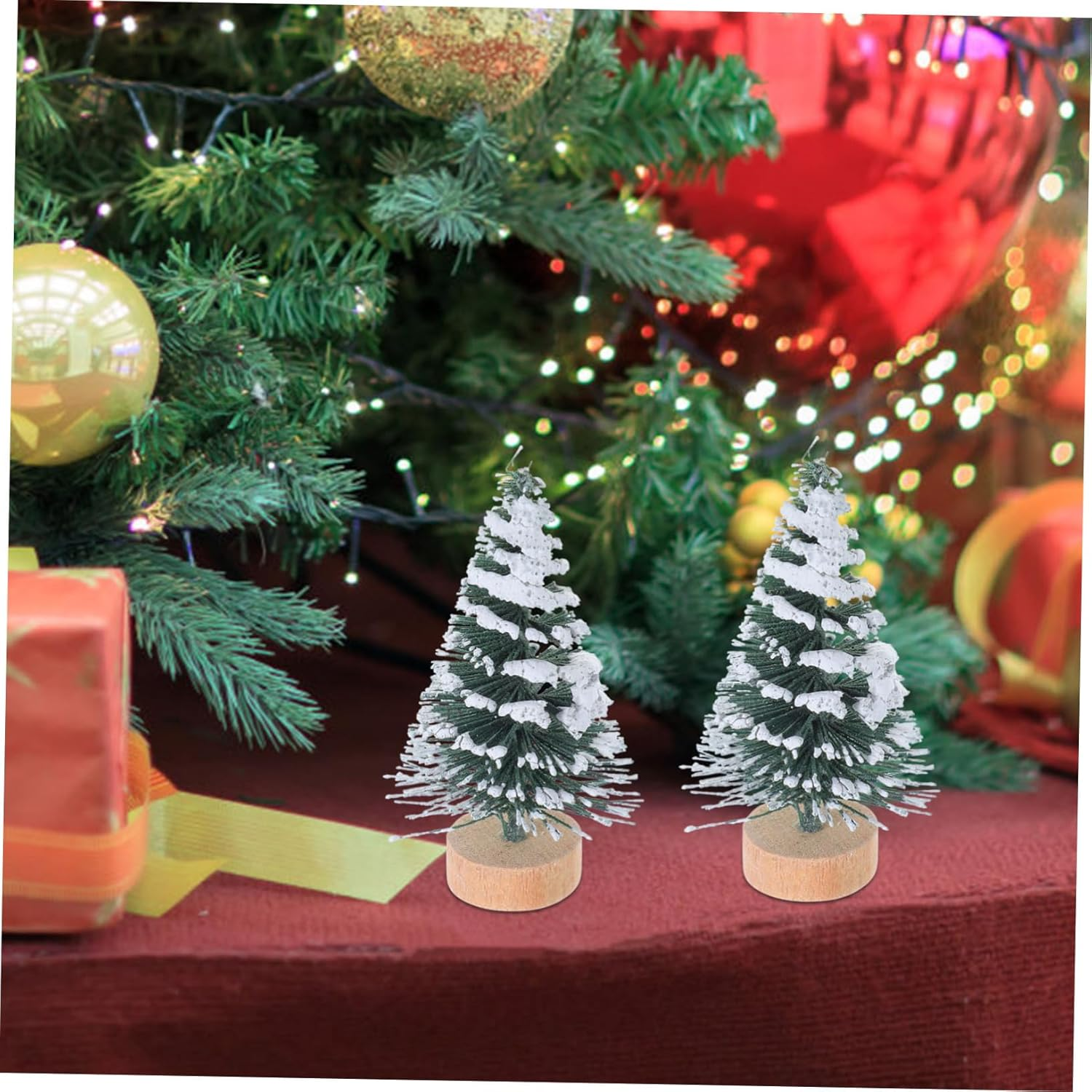 10Pcs Mini Christmas Tree Ornaments Pine Decor Desktop Christmas Party Decoration for Home Xmas Party image number 5