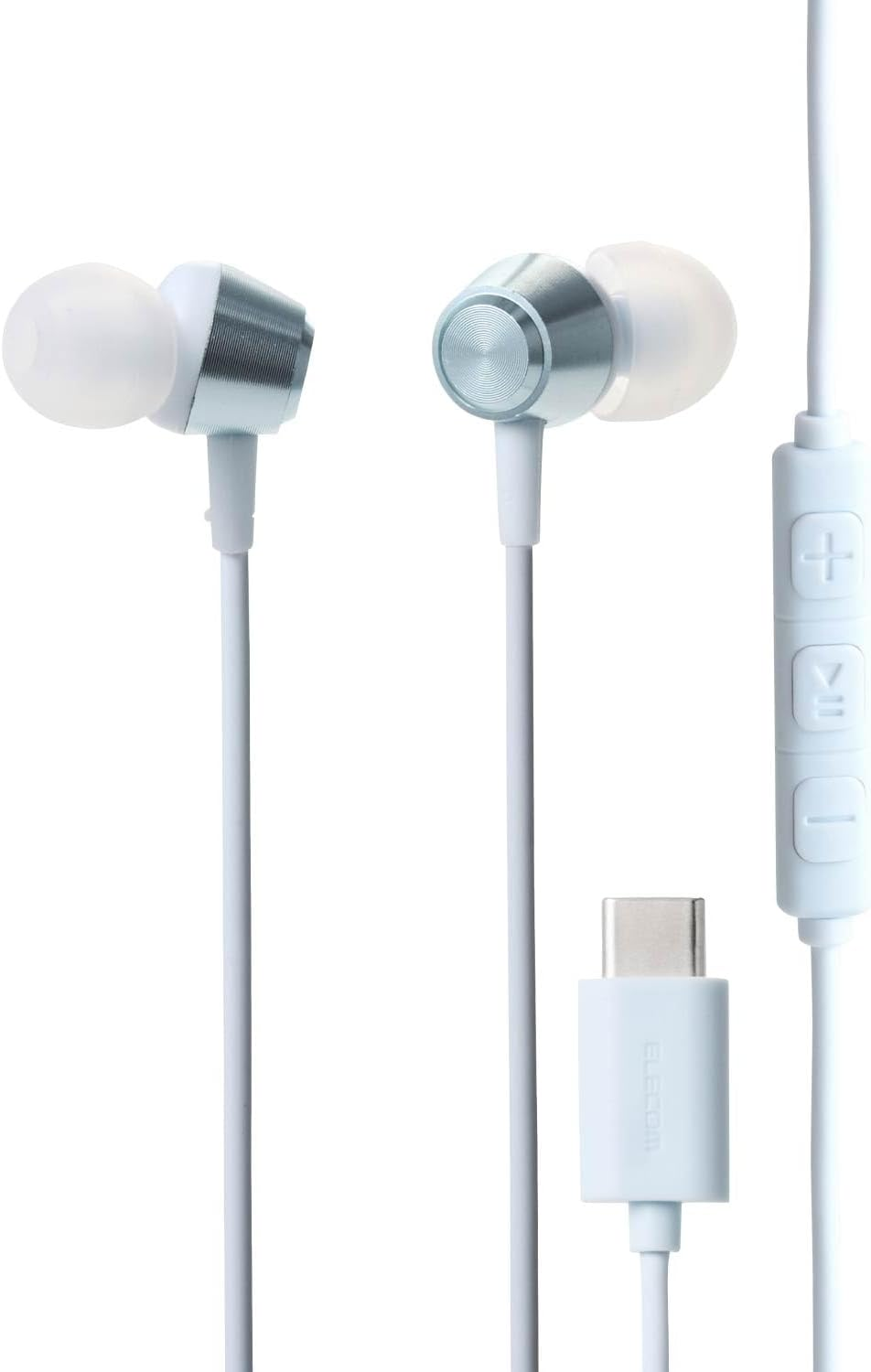 Elecom EHP-DF14CMPN Earphones, Type-C Wired In-Ear Type, Heavy Duty Cable, Difficult to Disconnect, Audio and Video Shift, Playback/Volume Control Controller, Pink