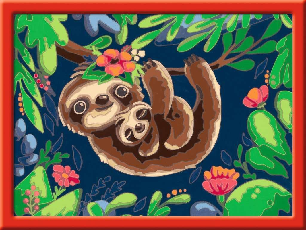 Ravensburger Malen Nach Zahlen 28698 - Niedliche Faultiere - Kinder Ab 9 Jahren