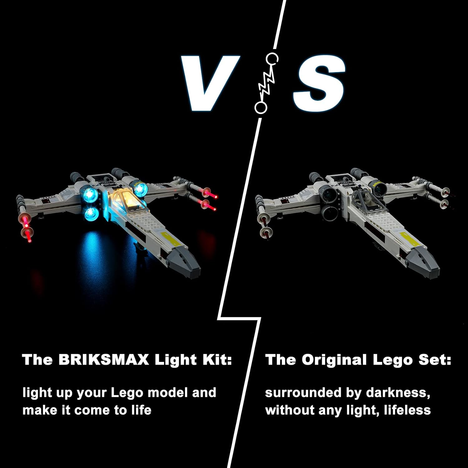 BRIKSMAX Led Lighting Kit for -75301 Luke Skywalker'S X-Wing Fighter - Compatible with  Star Wars Building Blocks Model- Not Include  Set image number 6