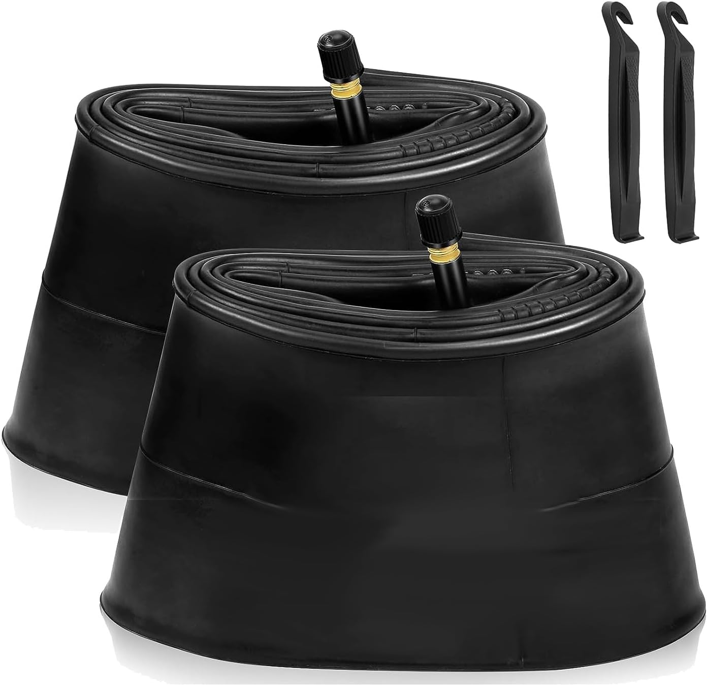 Elqater 2 Pack 26X4.0 Fat Bike Tube with AV 32Mm Valve, Bike Tubes with 2 Tire Levers, for Road/Mountain/E Bike Replacement Parts Accessories image number 6