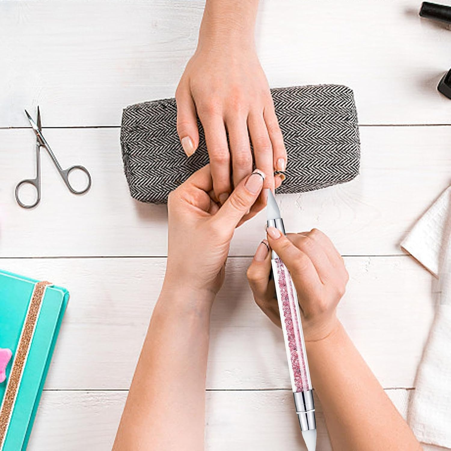 Nail Design Brushes Set, Nail Design Design Pen Painting Tools with Nail Extension Brush, 2 Ended Nail Design Dotting Tool Set Manicure Drill Drawing Nails Brush Pen for Nail Design Salon at Home - 2 image number 3