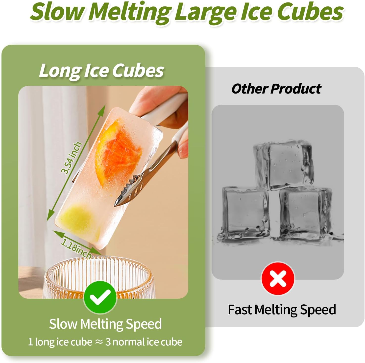 YARRAMATE 2 Pack Silicone Ice Cube Tray with Lid for Freezer, Premium Stackable Large Ice Cube Molds for Whiskey, Cocktails, Rectangle Silicone Molds for Soup, Butter, Baking,Easy Release(Orange) - Orange image number 5