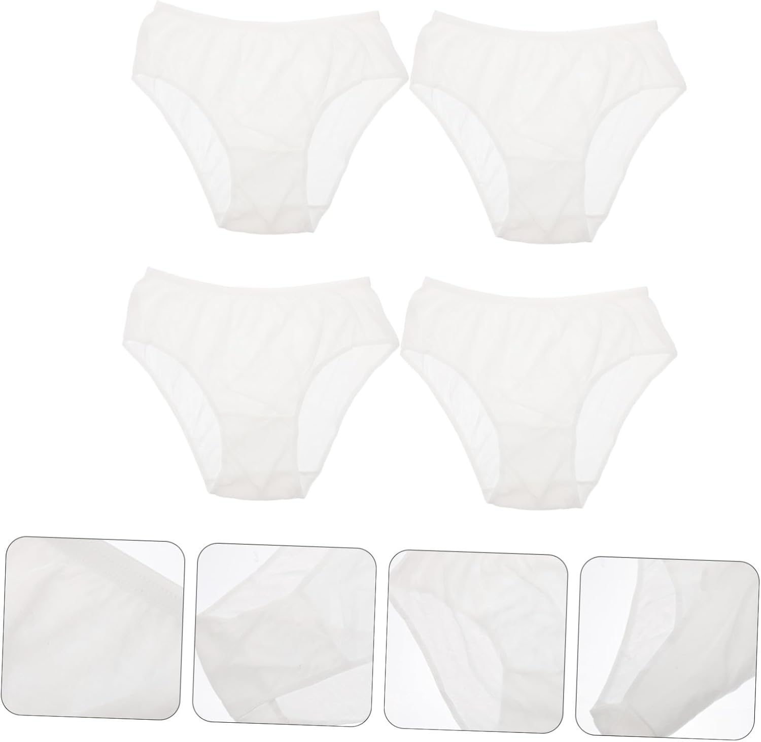 Hohopeti 4Pcs Disposable Breathable Maternity Panties for Women Postpartum Care XXL Soft Elastic Waist Skin-Friendly Travel Underwear for Pregnancy White image number 3