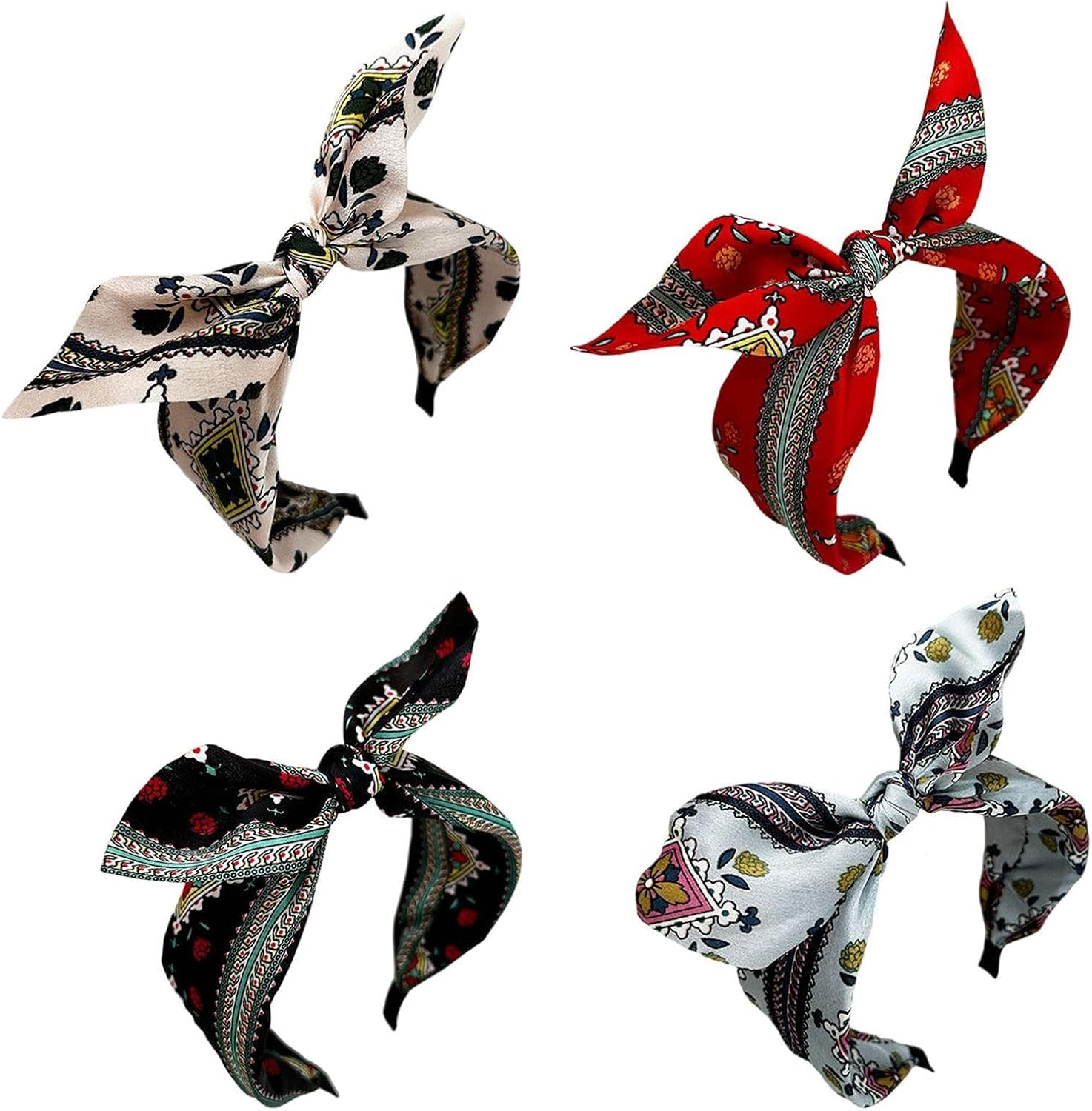 Pack of 4 Bugstadbands, Retro Headbands, Boho Hair Accessories, Hairstyle Decorations