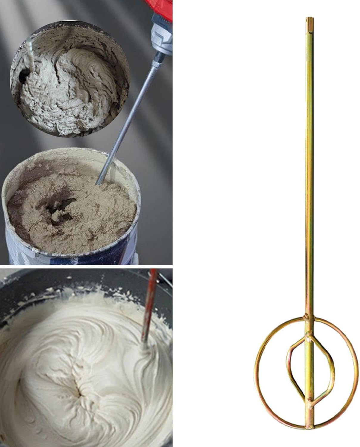 Eigell Paint Mixing Rod Small Electric Mixing Rod round Handle Heavy Duty Sturdy Hand Drill Paint Mud Mixer for Workplace Mortar, Type A - Type A image number 1