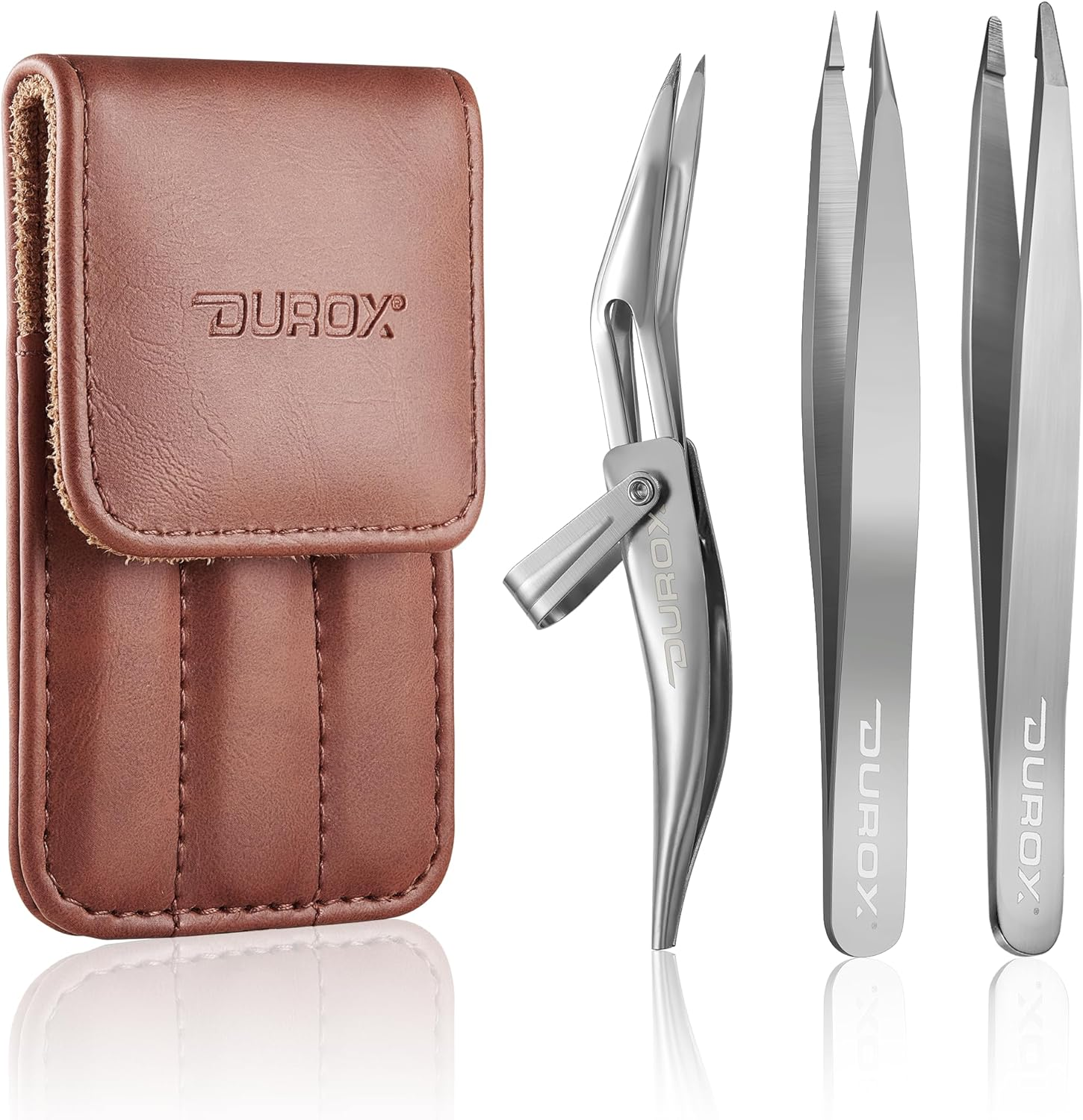 DUROX - Sharp Tweezer 3 Pc Set, Pointed Tweezers for Ingrown Hair Treatment, Needle Nose Tweezers to Remove Splinter Out. Safety round Tip Tweezers for Facial Hair Removal, Premium Pointy Tweezers image number 6