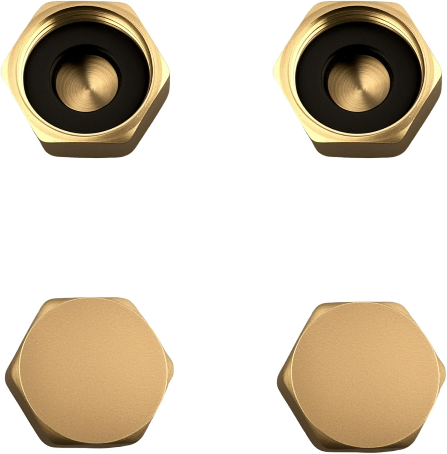 EFGTEK 4 Pack Inner Diameter 2.5 Cm Garden Brass Hose Cap,Brass Washing Machine Blanking Nut & Washer Connectors with Washers,Female Watering Fittings