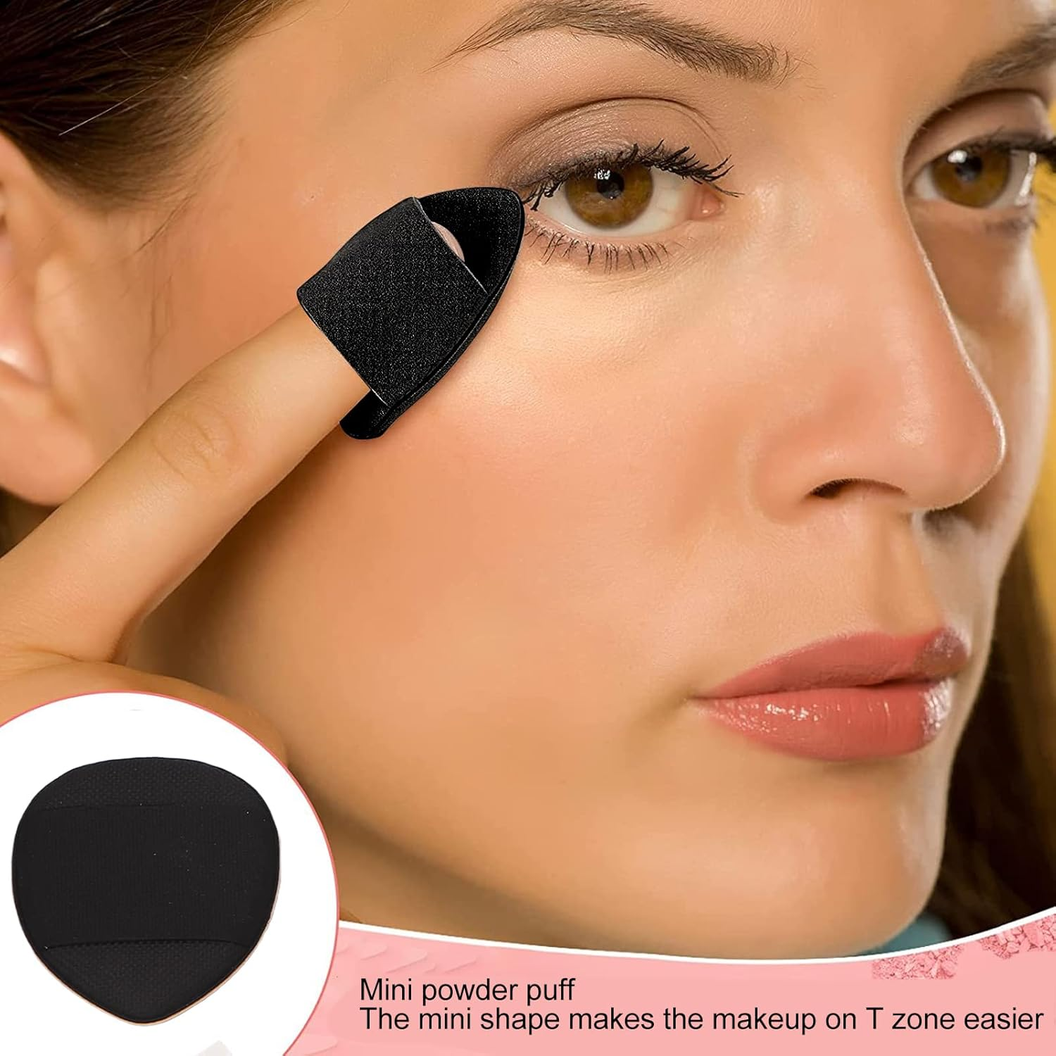 Makeup Puff,20Pcs Cosmetic Puff Mini Finger Size Triangle Shape 4 Colors Makeup Sponges Puffs for Contouring