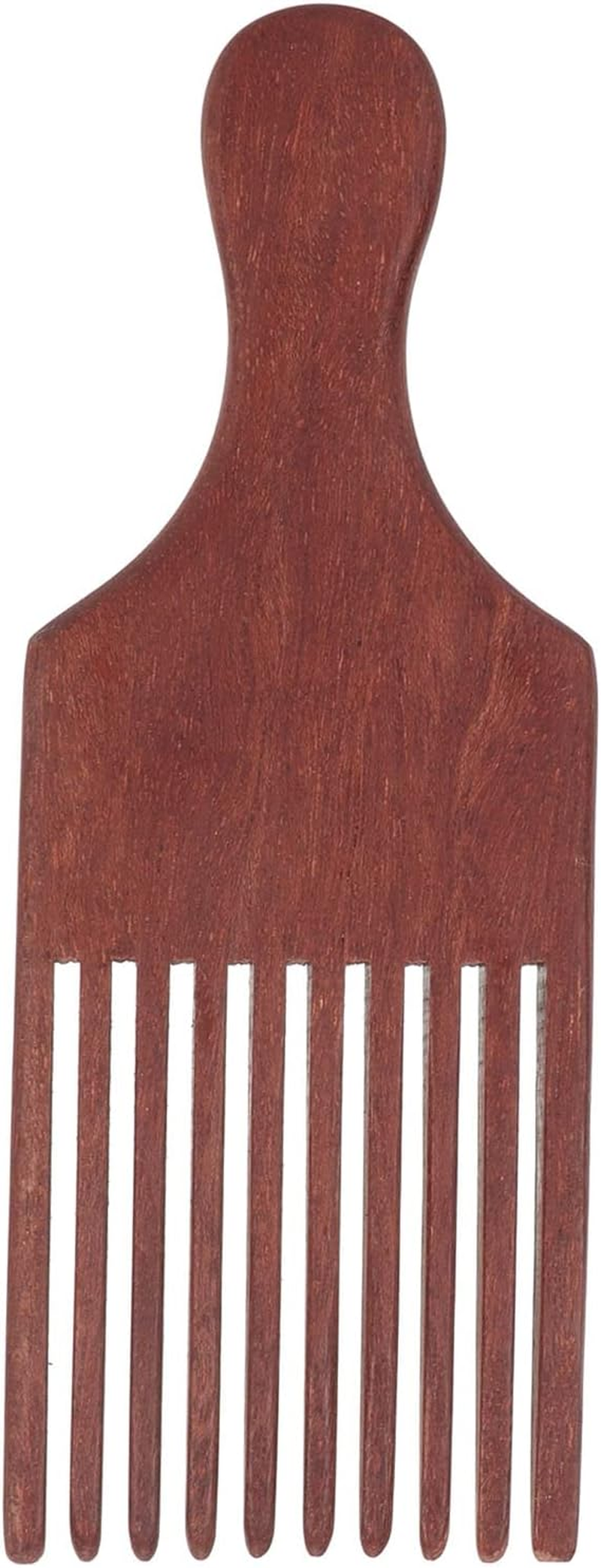 RIZGHWOY Afro Hair Pick Wooden Comb for Boucles Thick Coarse Hair, Hairstyle with a Comfortable Grip for Home, a Single Design Hairstyle Comb for Most Types image number 4