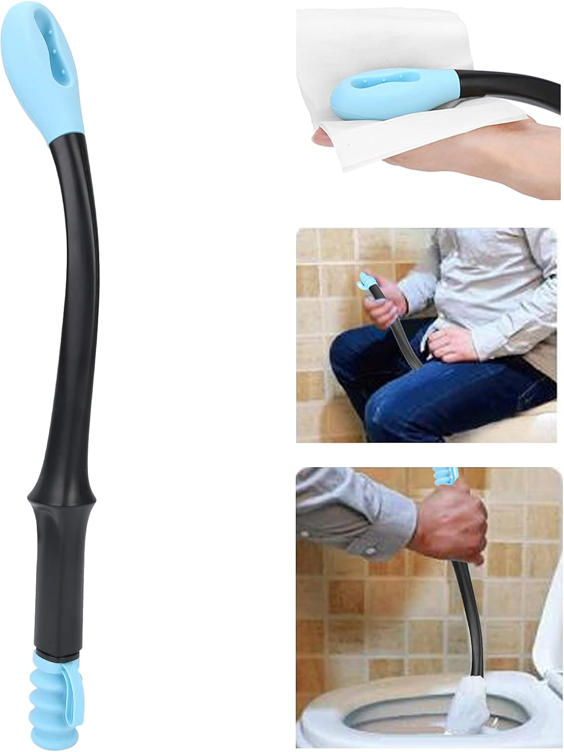 Jiawu Toilet Aids Tool, 15.7" Long Reach Comfort Toilet Wiping Aids Tools, Toilet Aids for Wiping, Self Assist Bathroom Bottom Buddy Wiping Toilet Aid(#1) image number 4