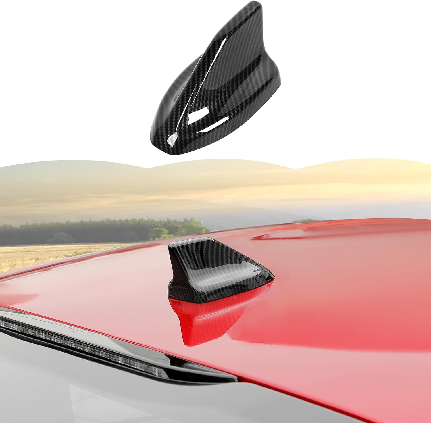 RT-TCZ Roof Antenna Cover Trim Decoration Exterior Accessories for Ford Mustang 2024 2025 (Black)