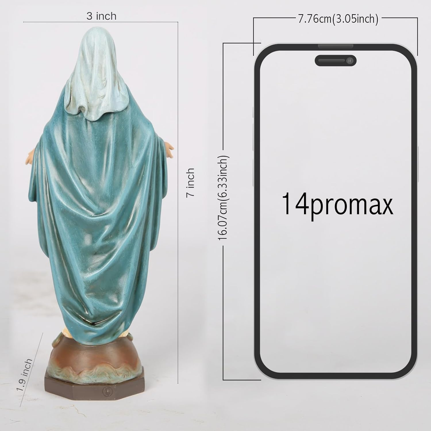 BC Catholic Our Lady of Grace Statue, Holy Mother Virgin Mary Figure, Religious Gfit of Home Decor, 7 Inch H, Hand Painted by Buildclassic (Elegant) image number 5