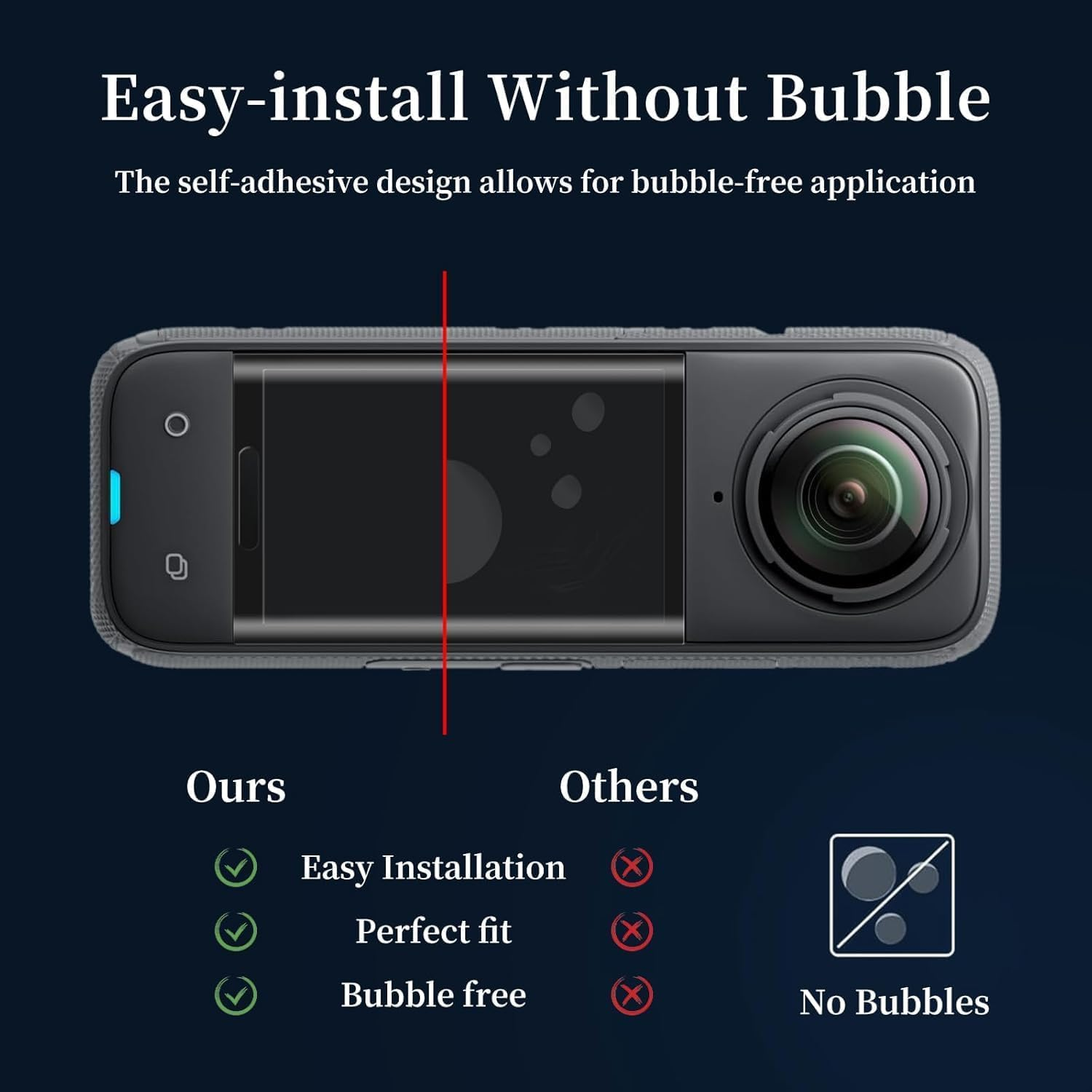 Didisky Pack of 3 Screen Protectors for Insta360 X4.9H 3D Tempered Glass Screen Protectors, Scratch-Resistant, Anti-Dust, Bubble-Free