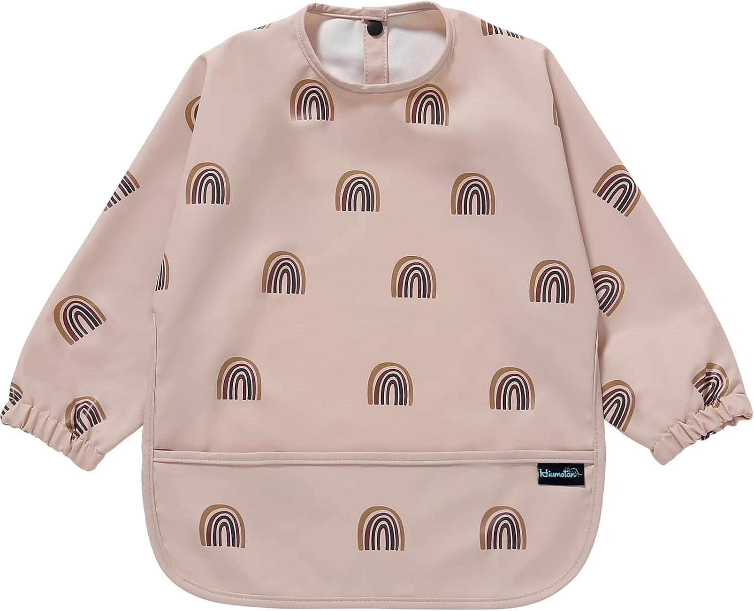 Hiumotan Feeding Bib & Baby Bib with Long Sleeves & BLW, Soft and Skin-Friendly Material, Coverall Bibs for Baby Feeding, Waterproof and Easy to Clean & Machine Washable, Infant Toddlers (Pink) image number 4