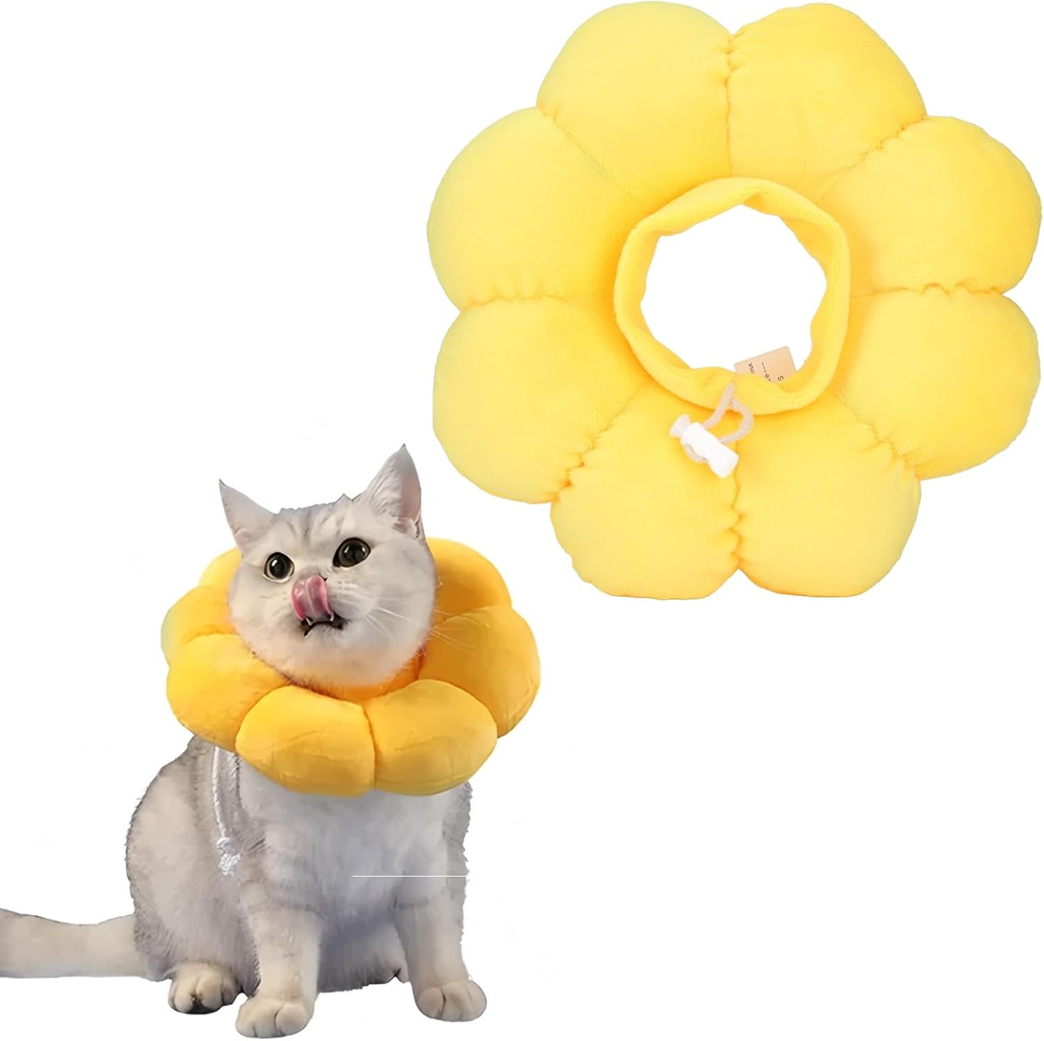 XIELBIS Cat Recovery Collar, Soft Cone Collar, Cute Sunflower Design, Adjustable for Cats, Dogs & Rabbits - Quicker Healing Post-Surgery image number 4