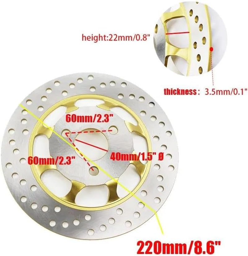 Brake Disc Rotor Motorcycle Rear Brake Disc for UN&IVE&RSAL Motorbike Spare Parts Motorcycle Accessories 220Mm 3.5Mm Brake Disc Rotor Assembly image number 4