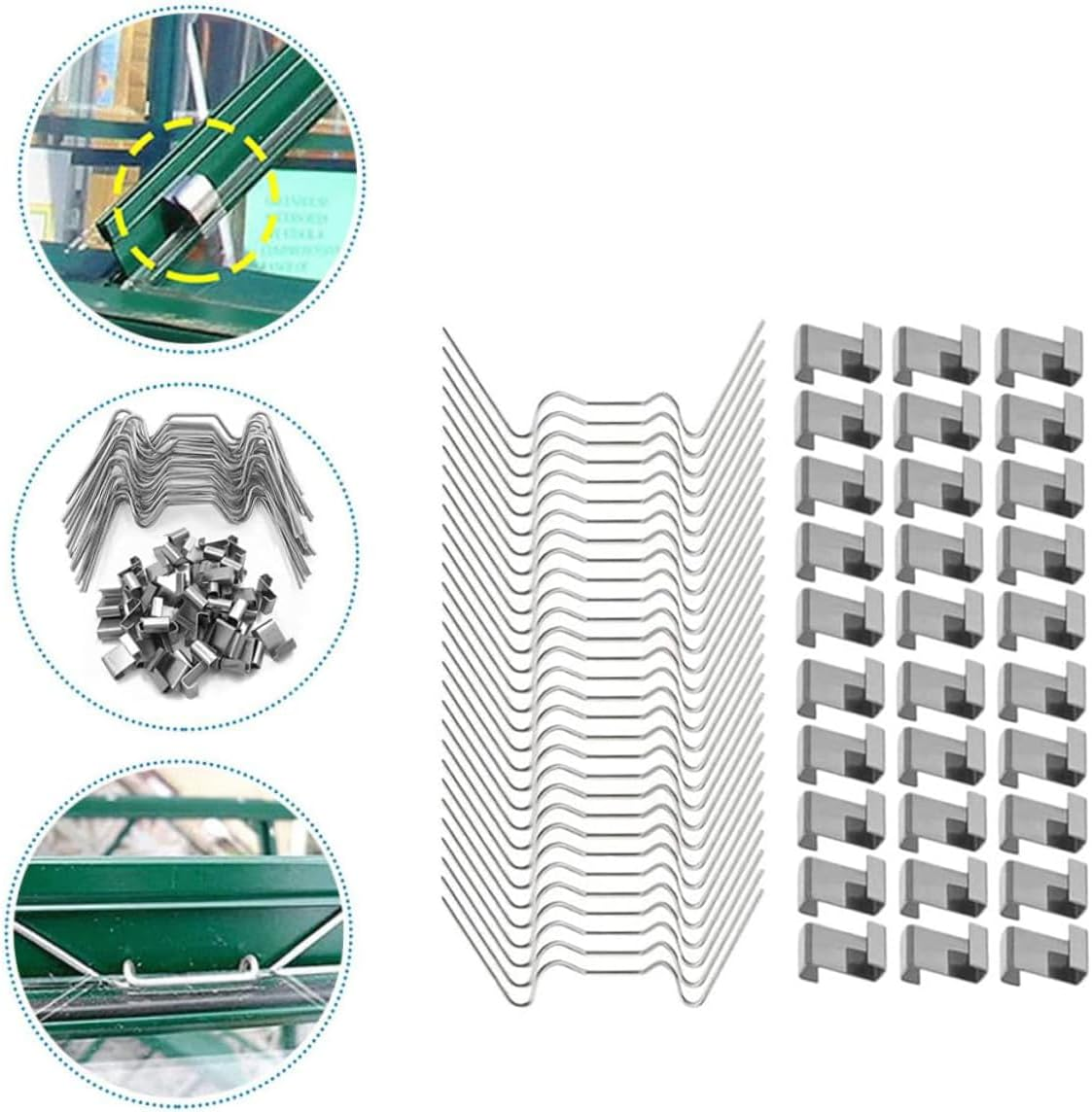 100Pcs Greenhouse Z and W Clips for Greenhouse Glass Panes, Glasshouses Garden Protection, Easy Hand Installation No Tools Needed, Green House Glass Clips Fixings image number 2