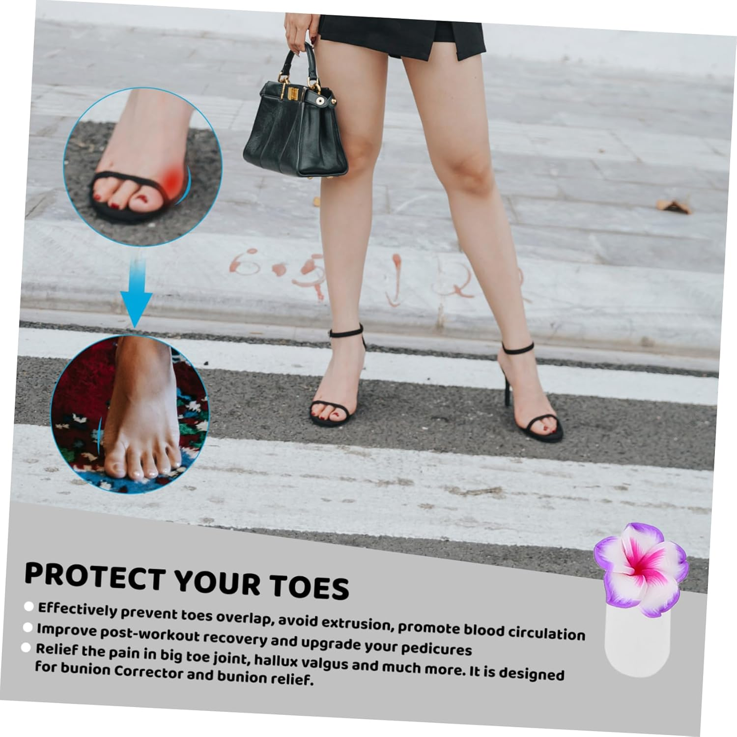 SAFIGLE 32Pcs Nail Art Toe Separators Soft Silicone Pedicure Toe Dividers for Nail Salon Use for Proper Alignment and Pressure Relief image number 4