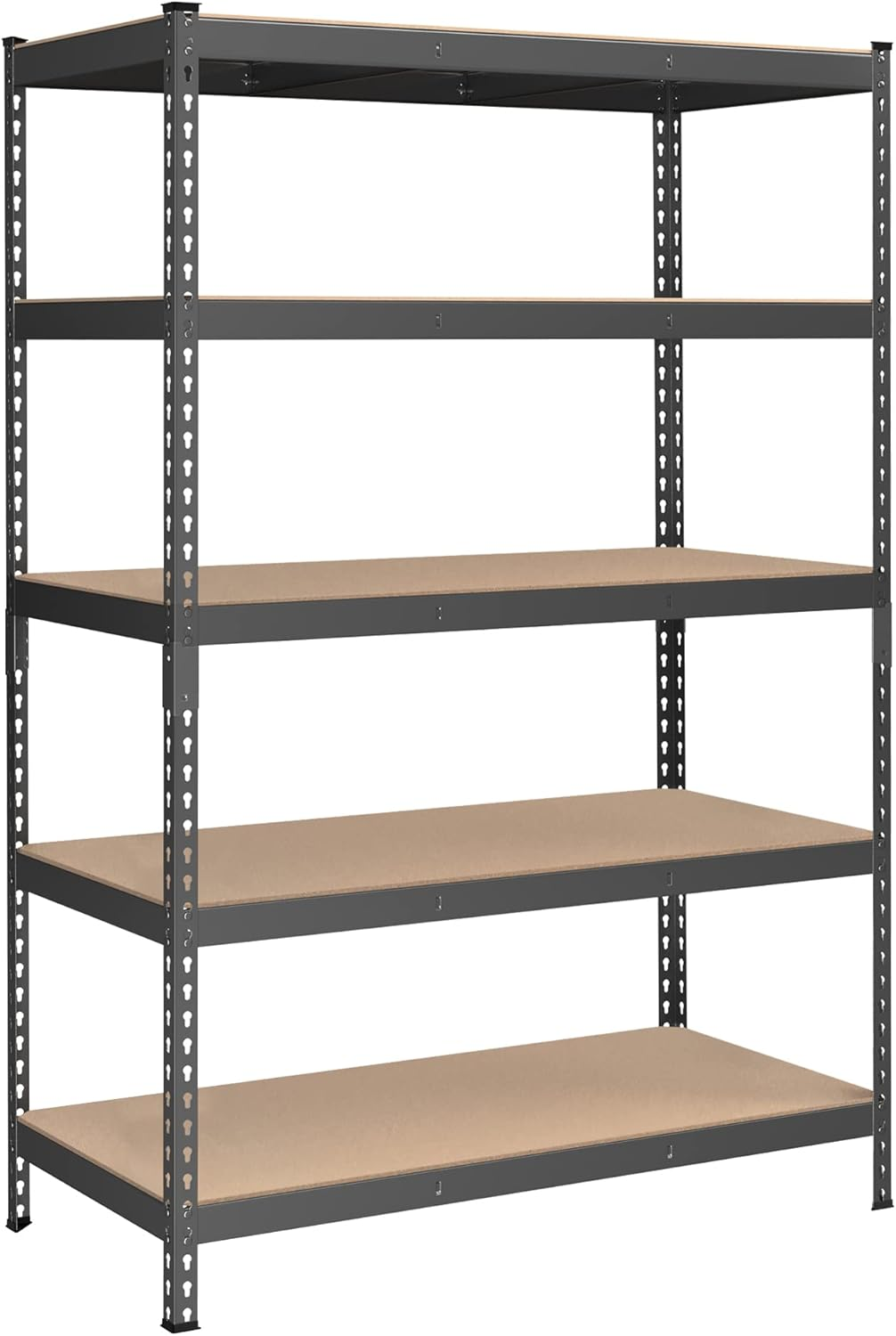 SONGMICS 5-Tier Storage Shelves, Load 2310 Lb, Garage Storage, Boltless Assembly, Adjustable Shelving Unit, 17.7 X 35.4 X 70.9 Inches, for Study Shed Basement, Gray and Natural Beige UGLR450G01